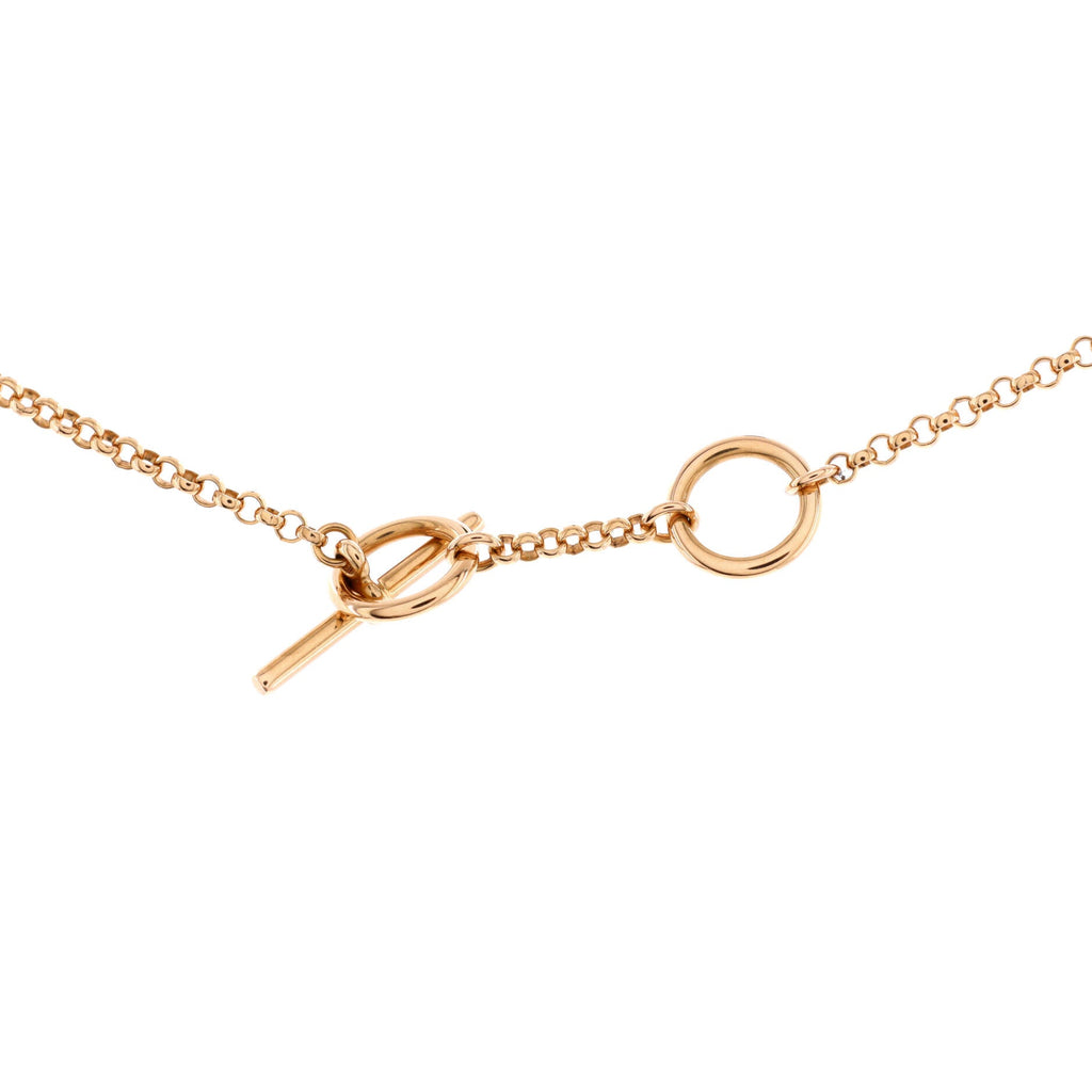 Gambade H Pendant Necklace 18K Rose Gold with Diamond