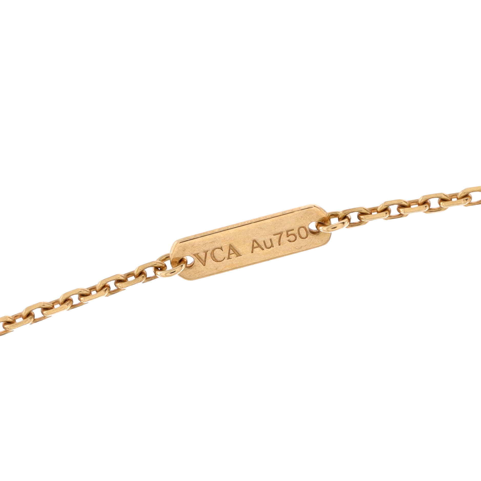 Vintage Alhambra Pendant Necklace 18K Yellow Gold and Onyx