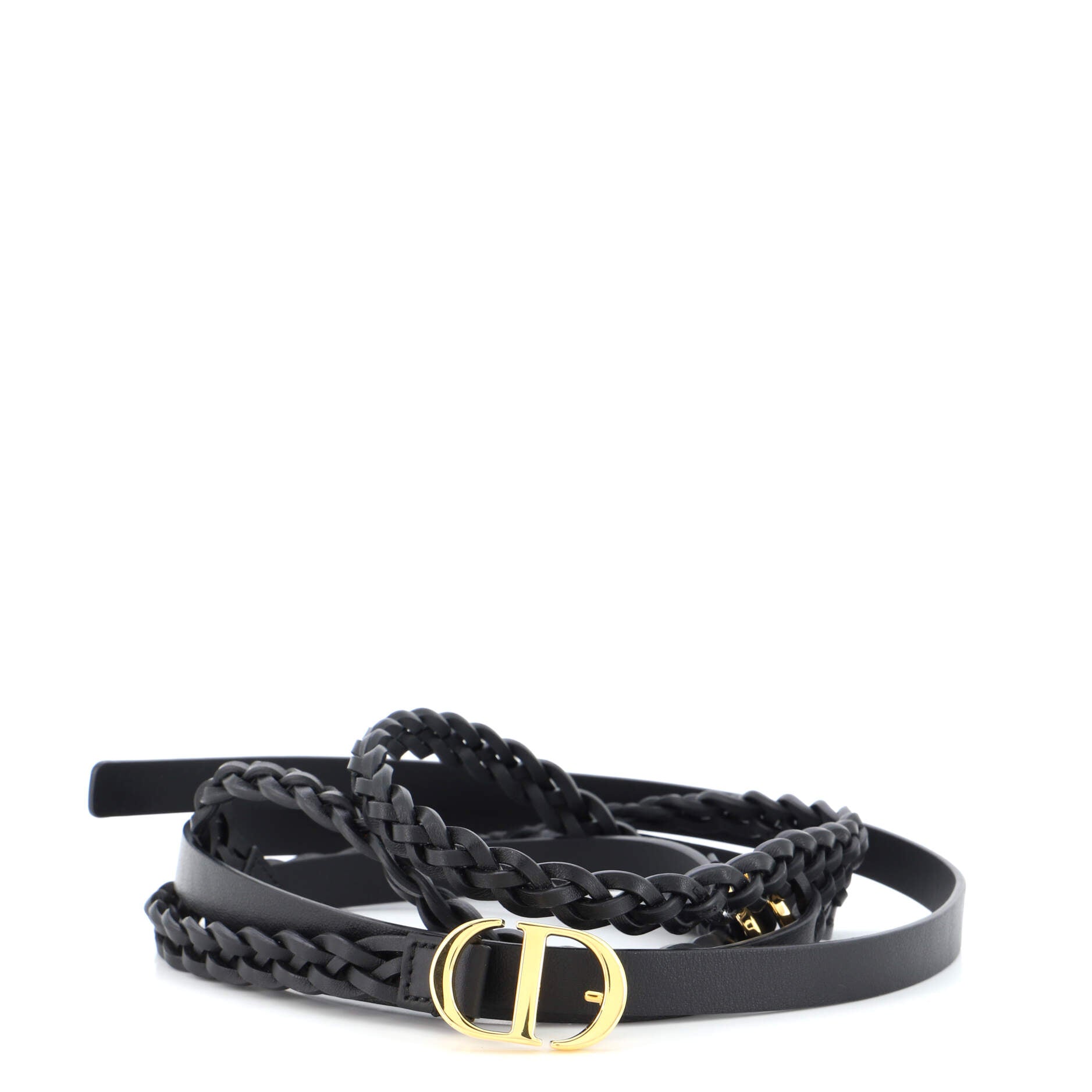 DiorDouble Belt Braided Leather Thin 100