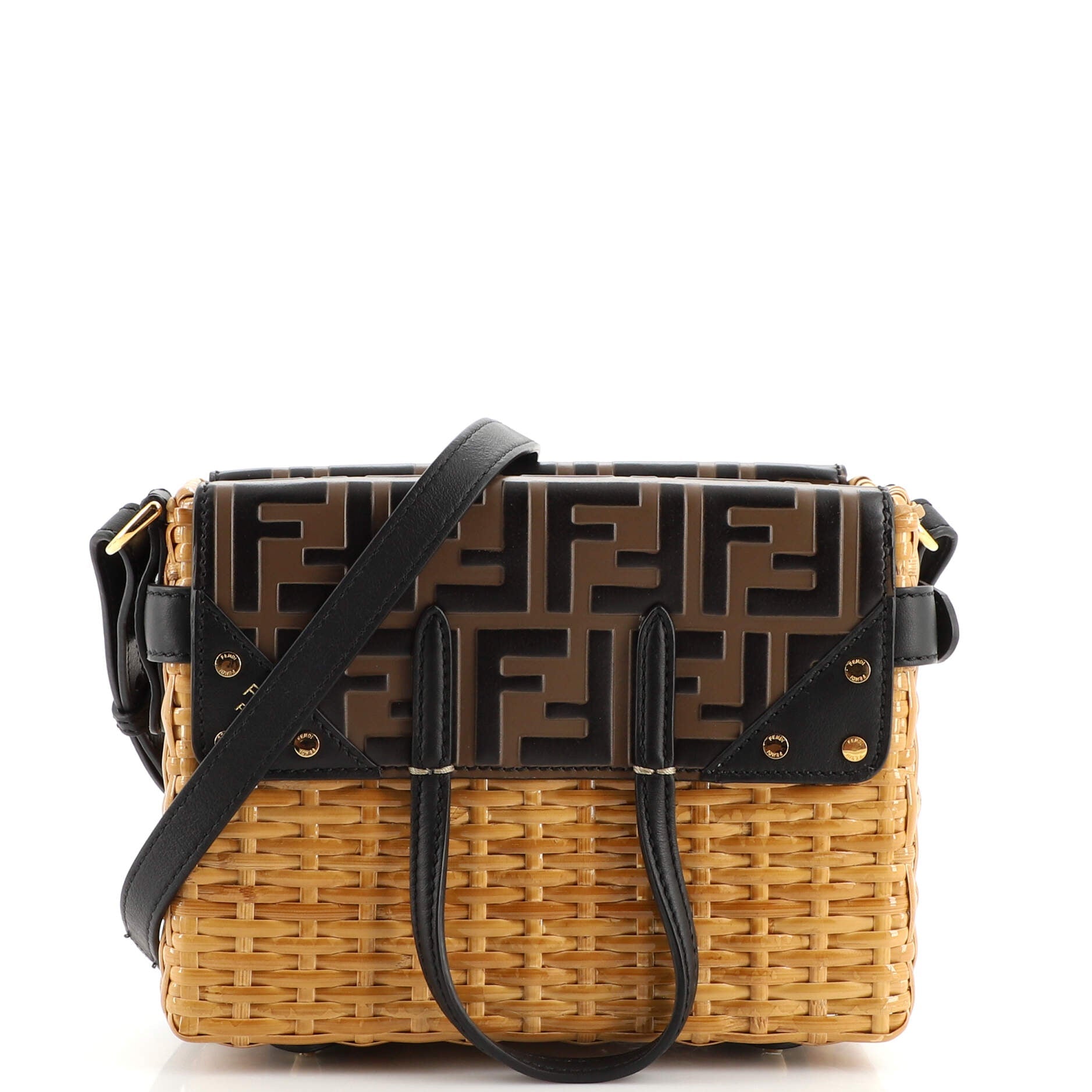 Flip Tote Wicker with Zucca Embossed Detail Mini