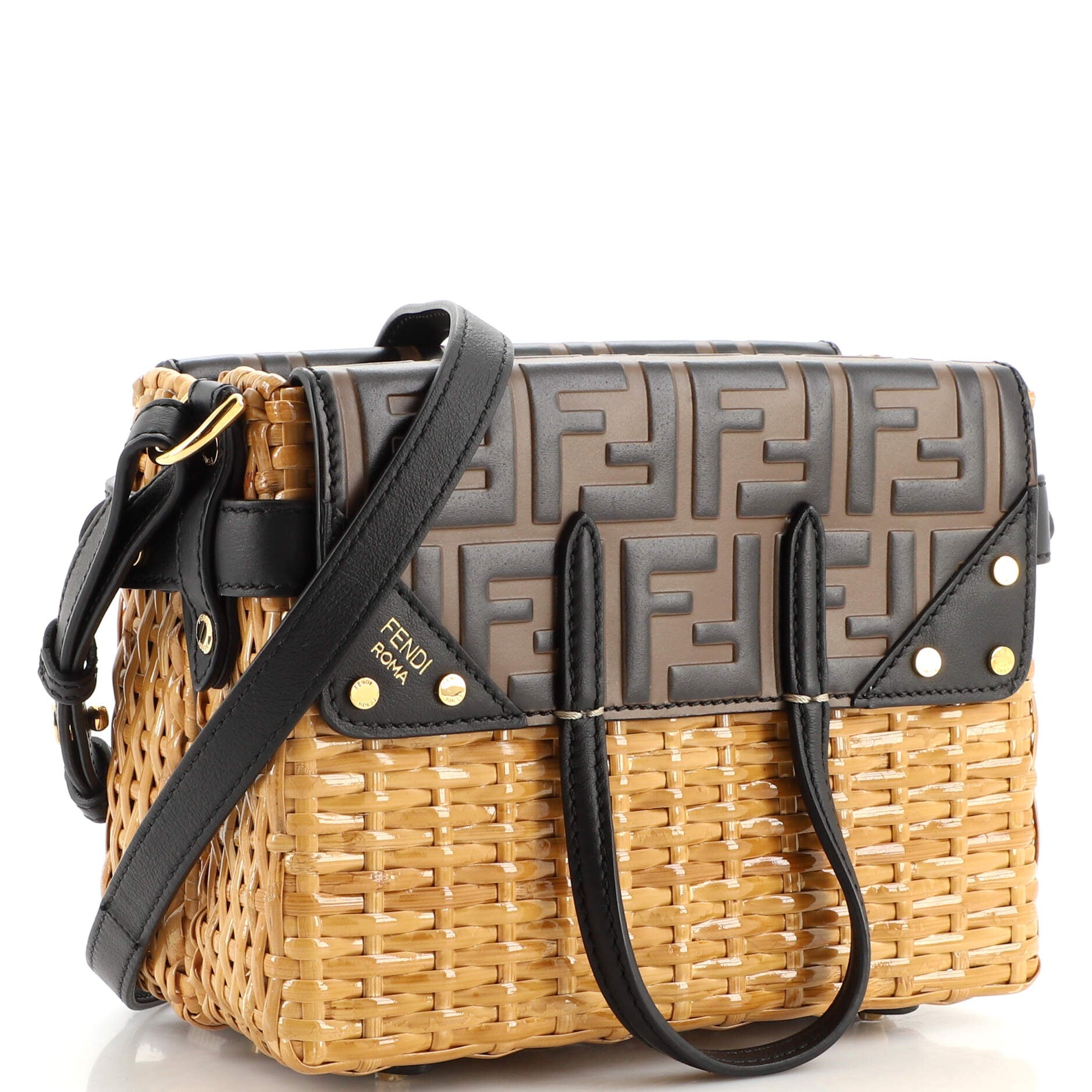 Flip Tote Wicker with Zucca Embossed Detail Mini