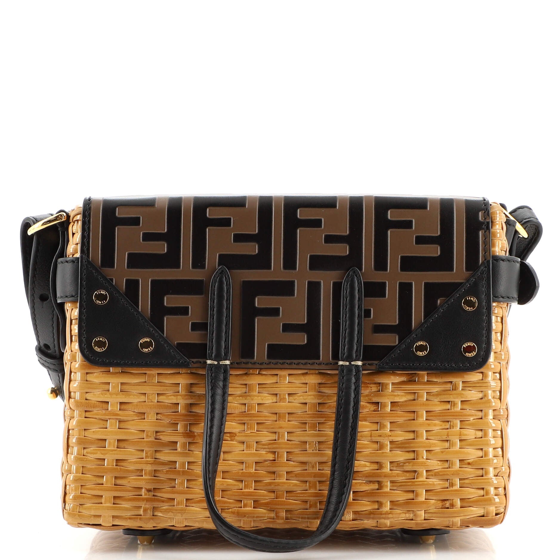 Flip Tote Wicker with Zucca Embossed Detail Mini