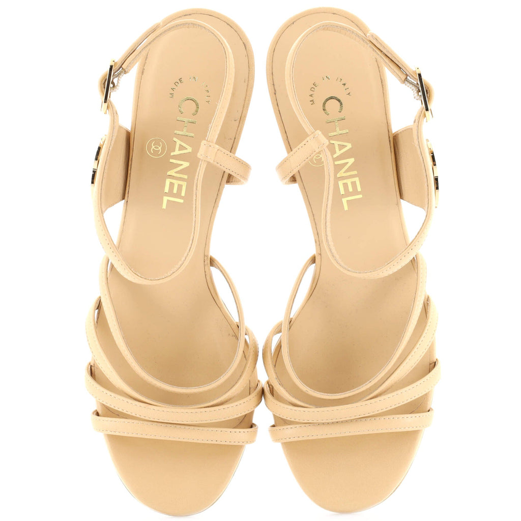 Women's CC Strappy Heeled Sandals Leather