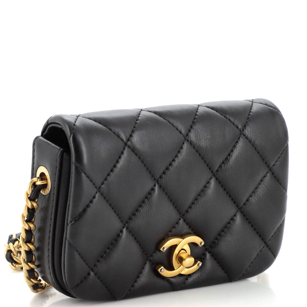 Nailed CC Full Flap Bag Quilted Calfskin Mini