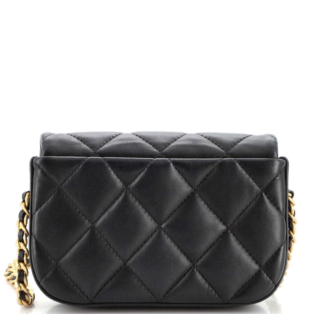 Nailed CC Full Flap Bag Quilted Calfskin Mini