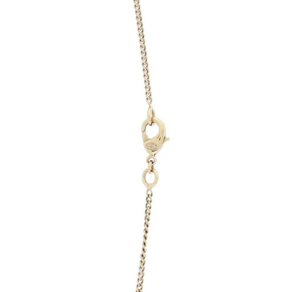 CC Drop Pendant Necklace Metal with Enamel and Faux Pearl
