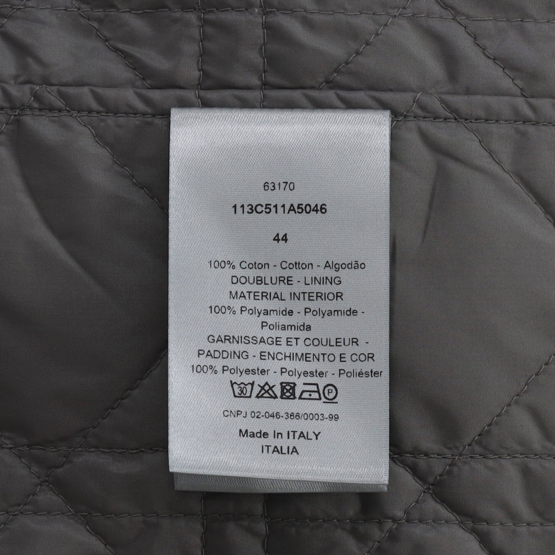 Men's Button Up Overshirt Jacket Oblique Jacquard Cotton and Nylon With Polyester Filling