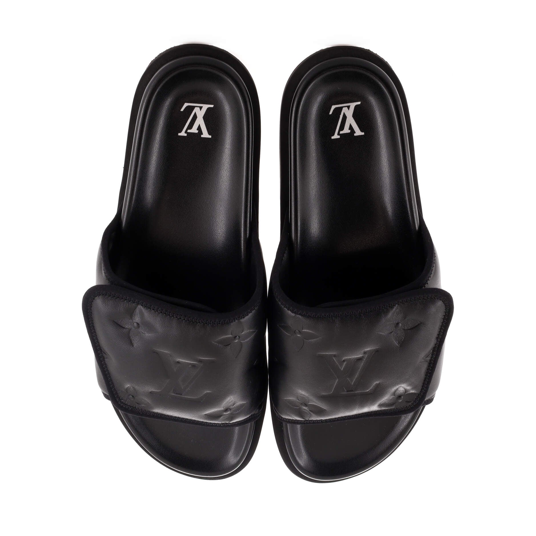 Men's Miami Mule Sandals Monogram Embossed Leather