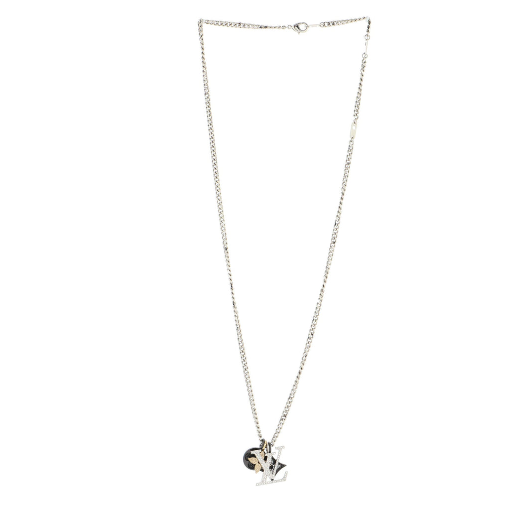 LV Instinct Pendant Necklace Metal and Crystal