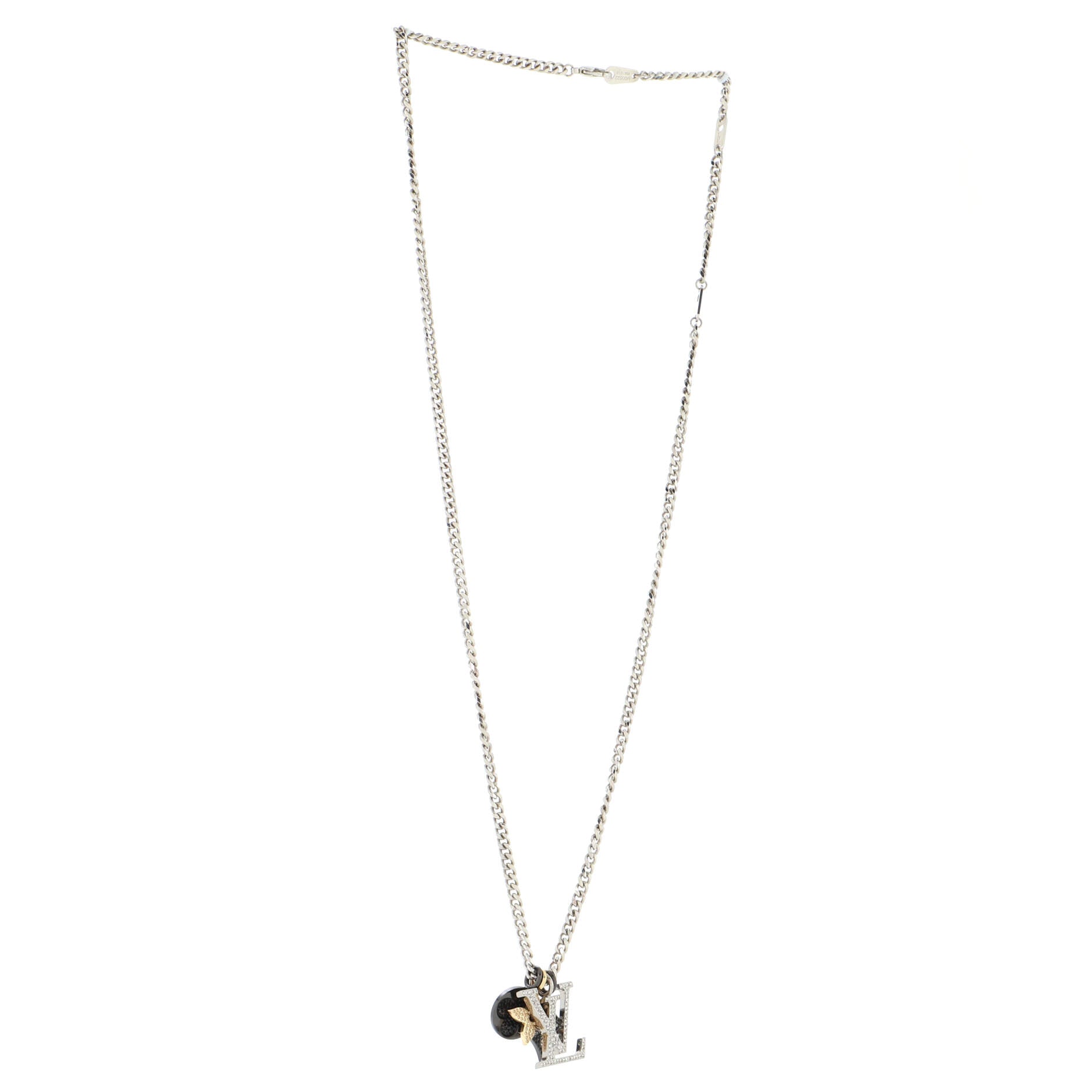 LV Instinct Pendant Necklace Metal and Crystal