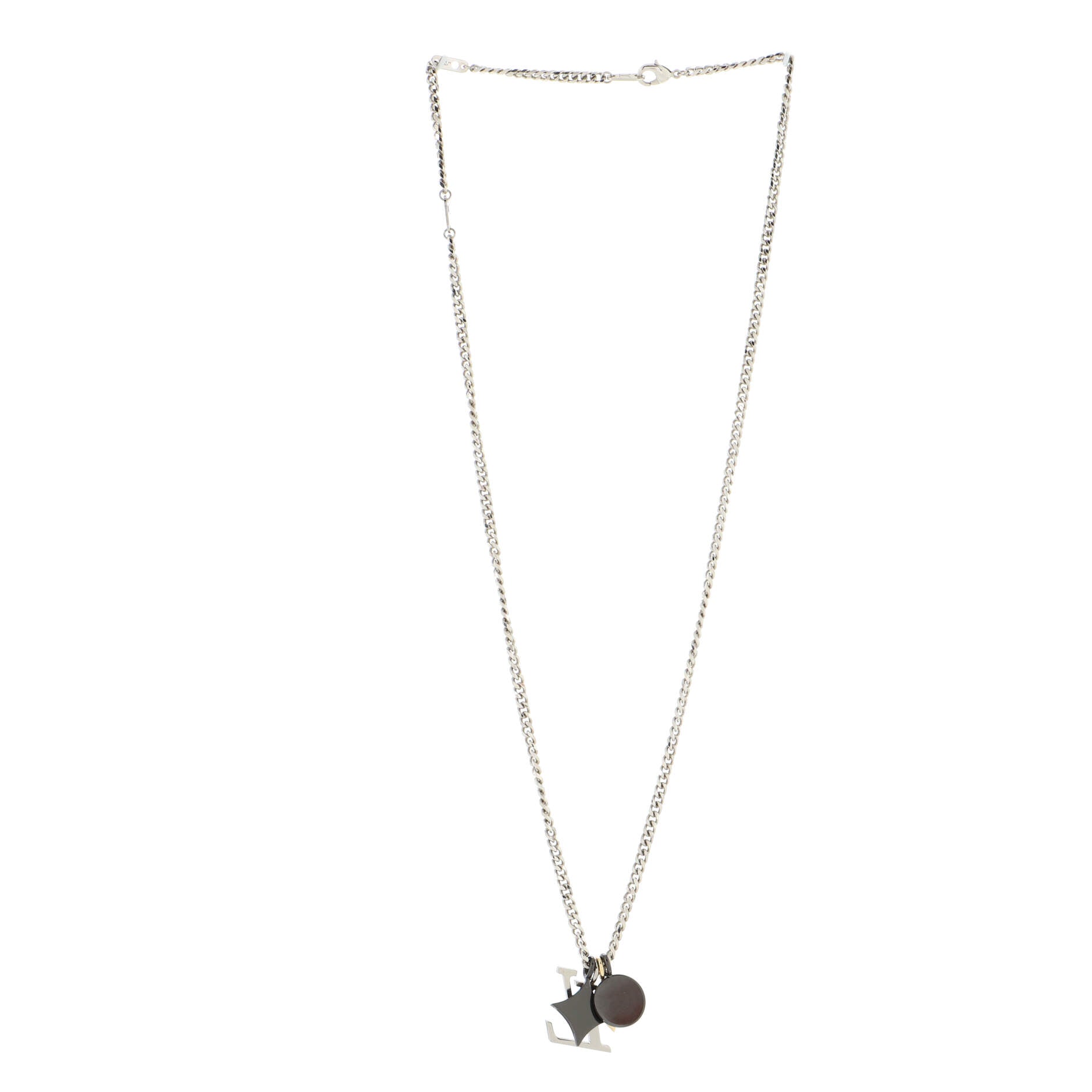 LV Instinct Pendant Necklace Metal and Crystal