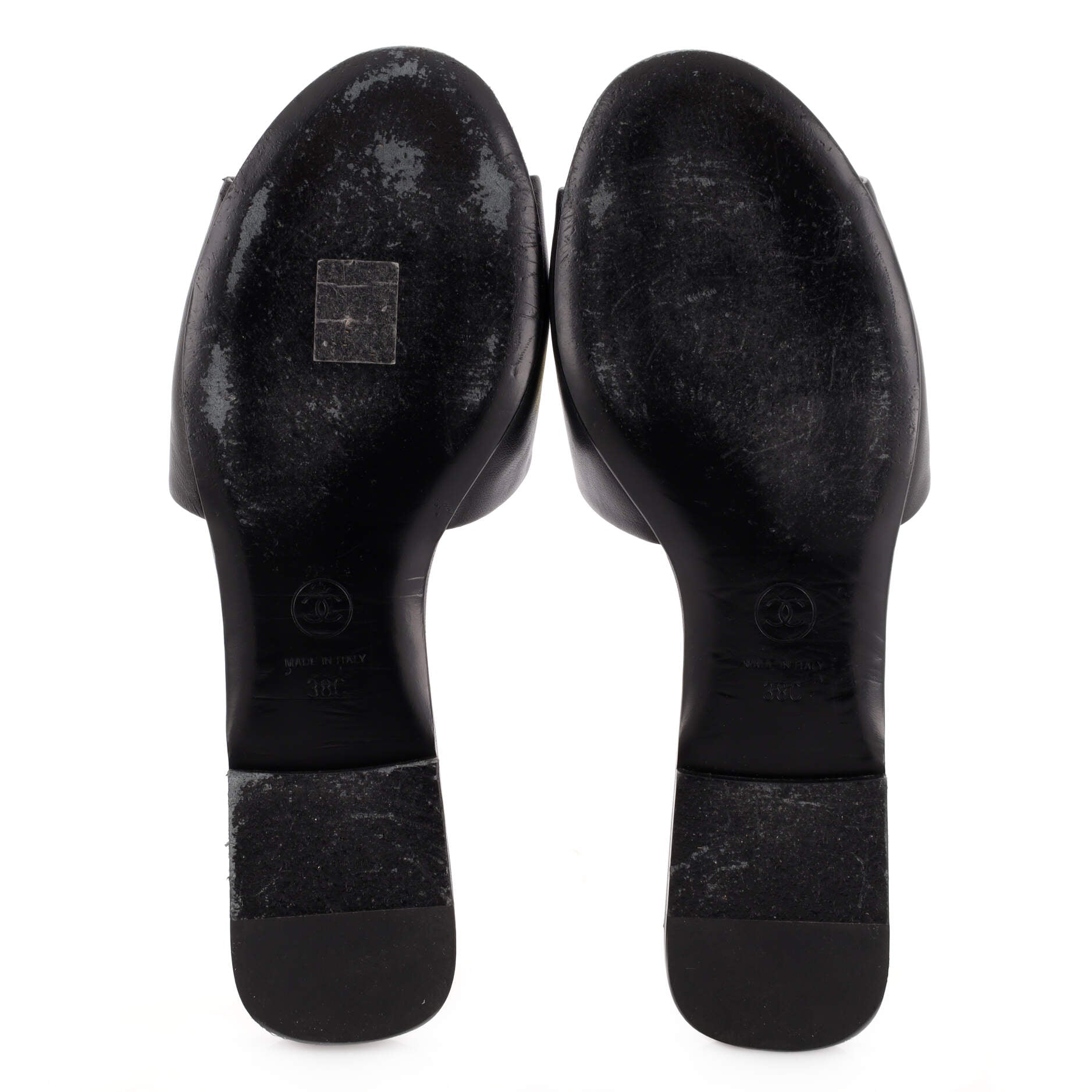 Women's CC Slide Sandals Leather with Faux Pearls