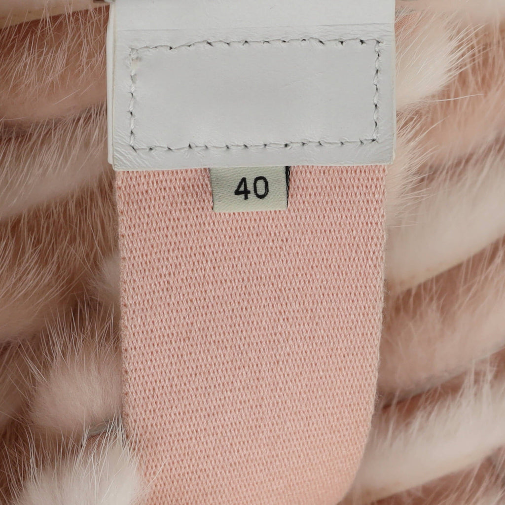 Women's Double Breasted Belted Coat Chevron Mink