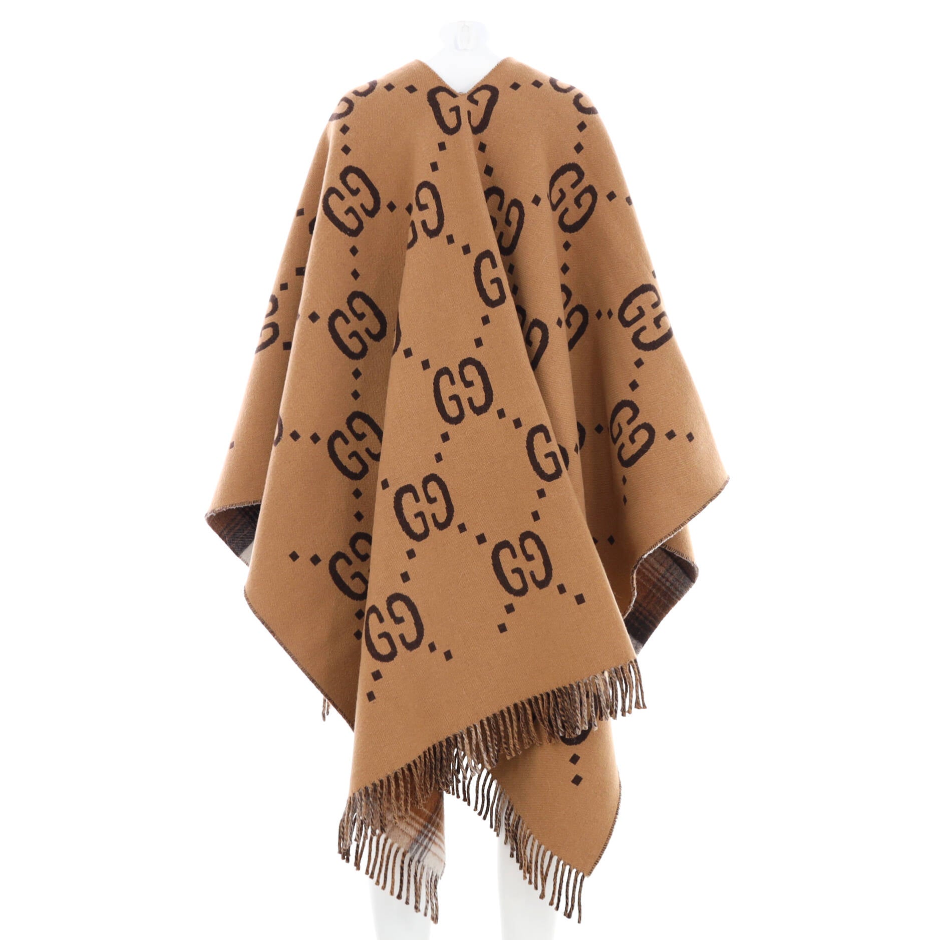 Women's Reversible Cape GG Wool and Tartan