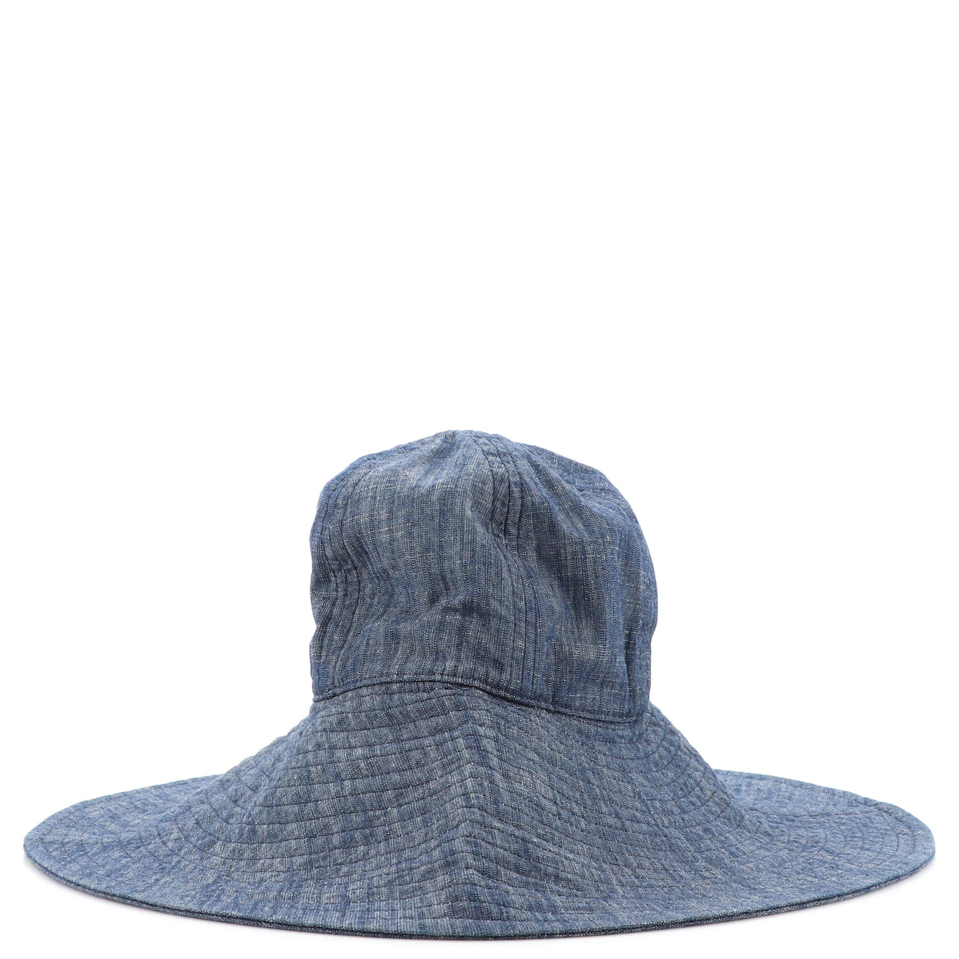 Sun Hat Embroidered Denim Medium