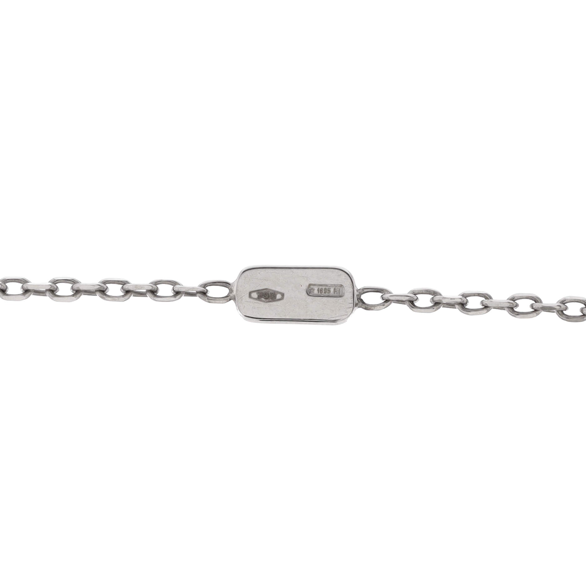 Wide Cross Pendant Necklace 18K White Gold with Diamonds
