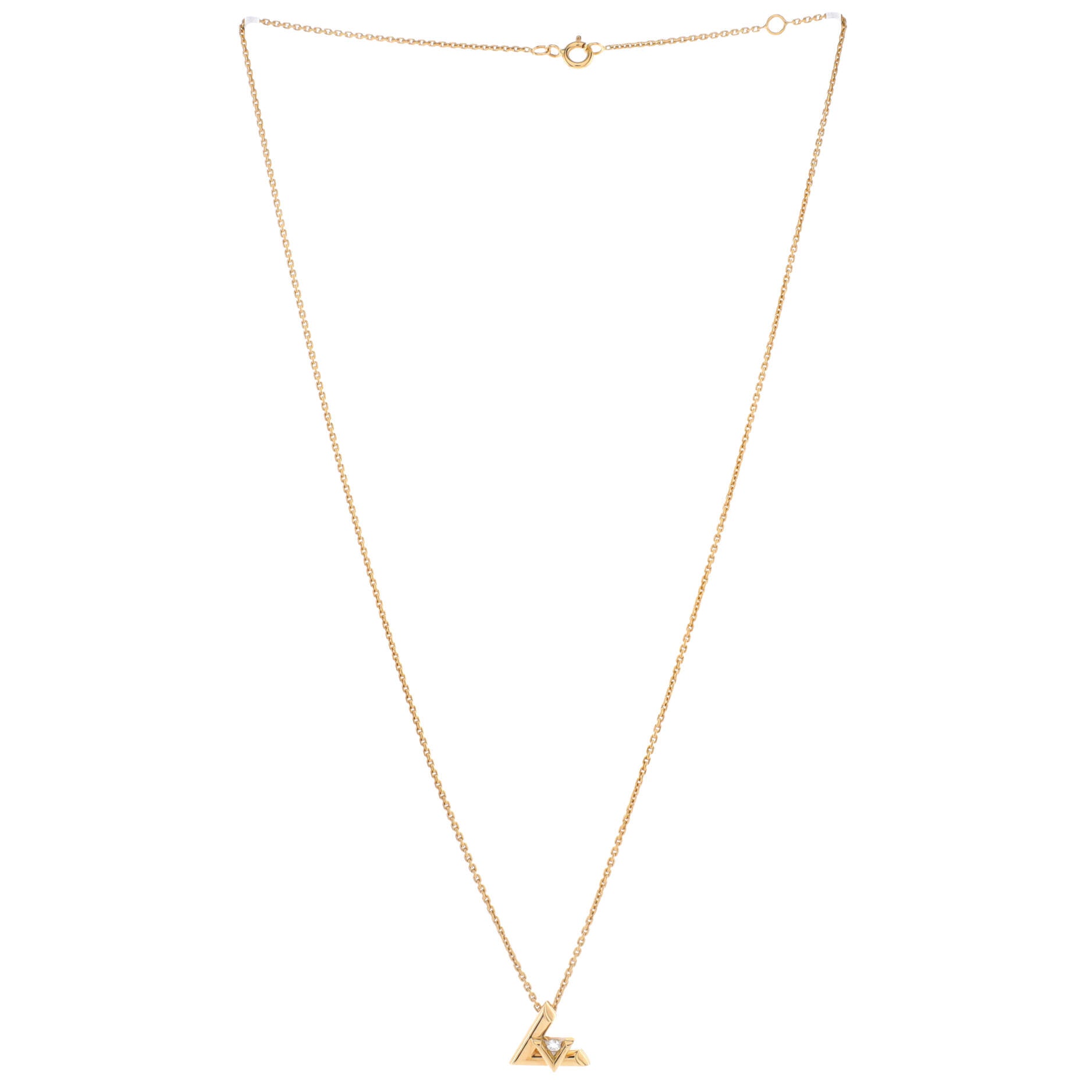 LV Volt One Pendant Necklace 18K Yellow Gold with Diamond Small