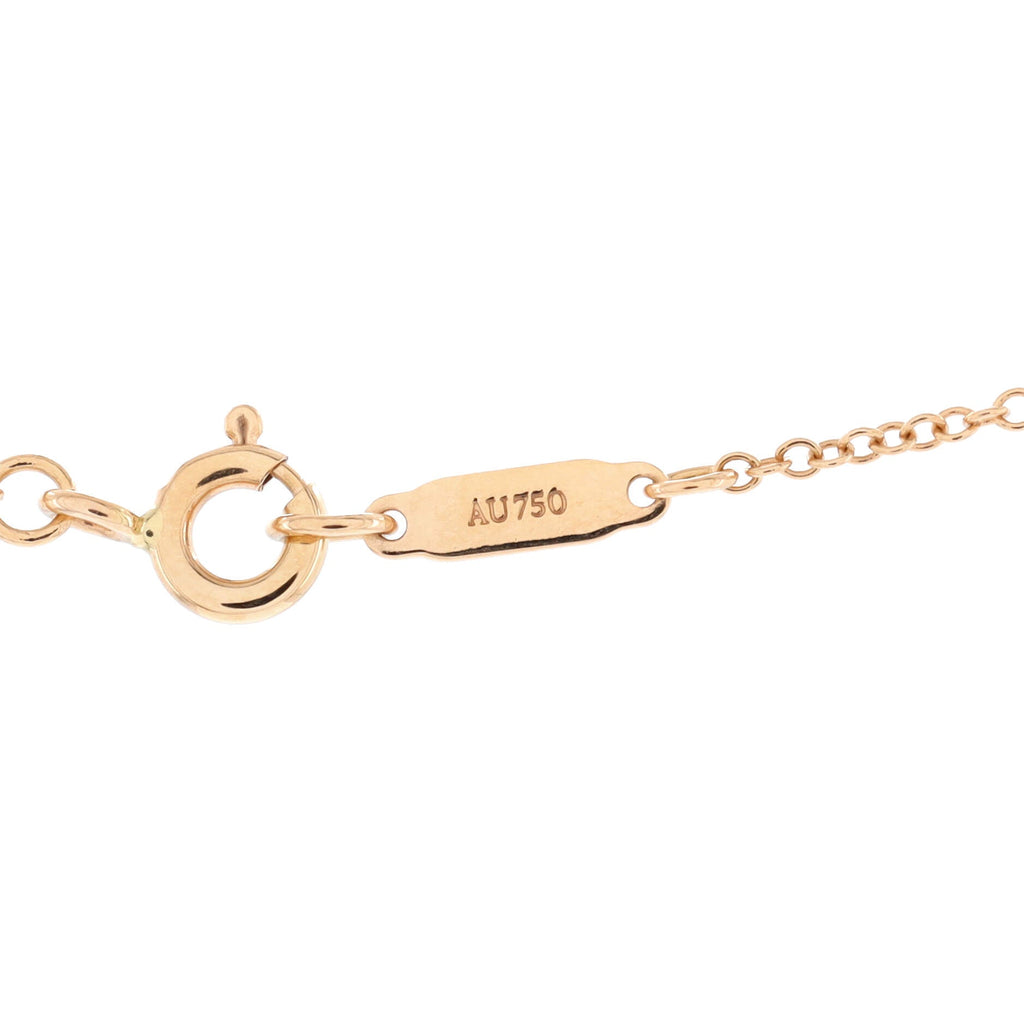 Bow Pendant Necklace 18K Rose Gold with Pink Sapphires Mini