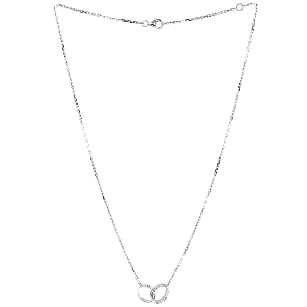Love Interlocking Necklace 18K White Gold and Diamonds