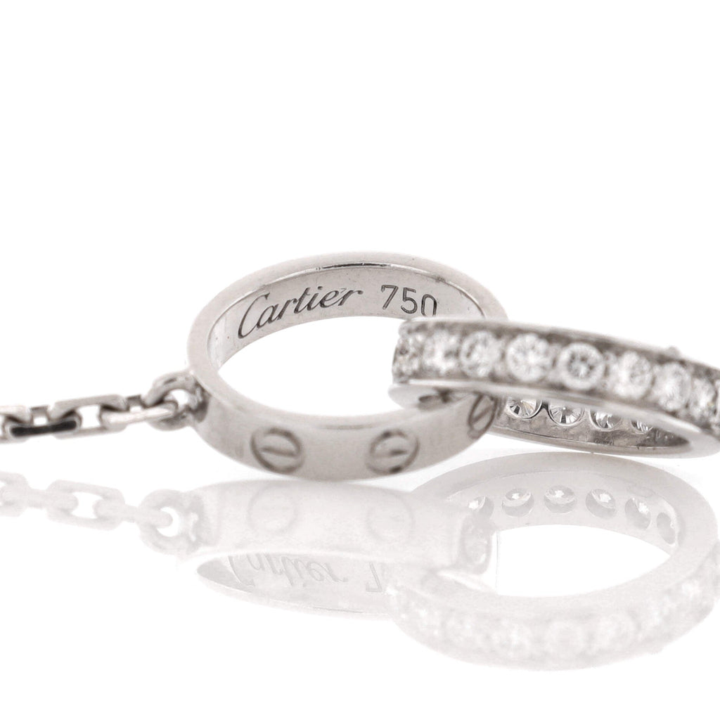 Love Interlocking Necklace 18K White Gold and Diamonds