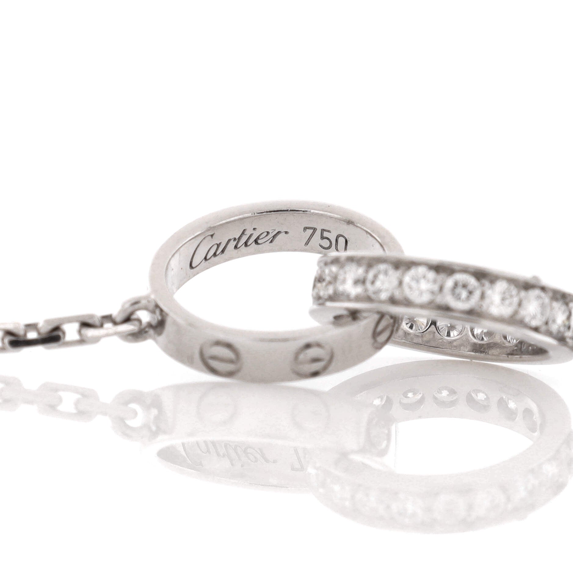 Love Interlocking Necklace 18K White Gold and Diamonds