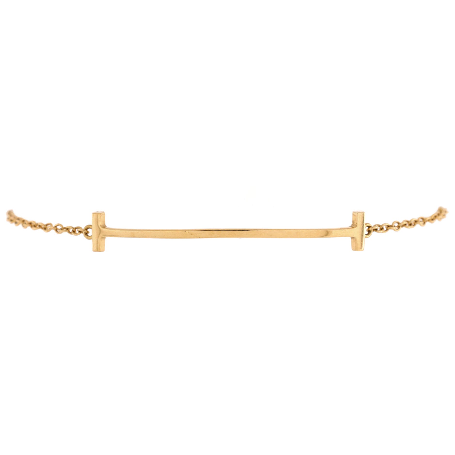 T Smile Chain Bracelet 18K Yellow Gold Medium