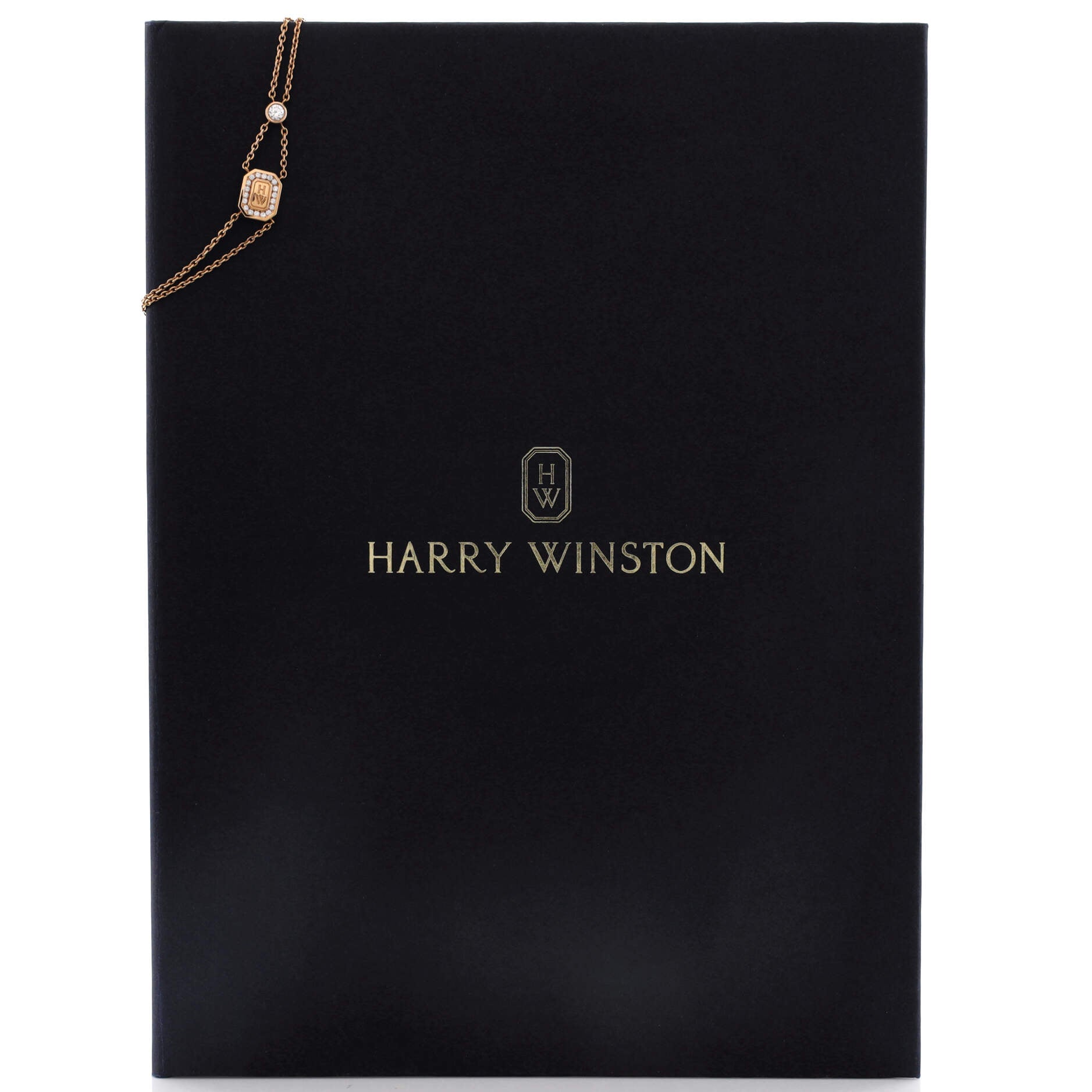 HW Logo Chain Bracelet 18K Rose Gold with Diamonds
