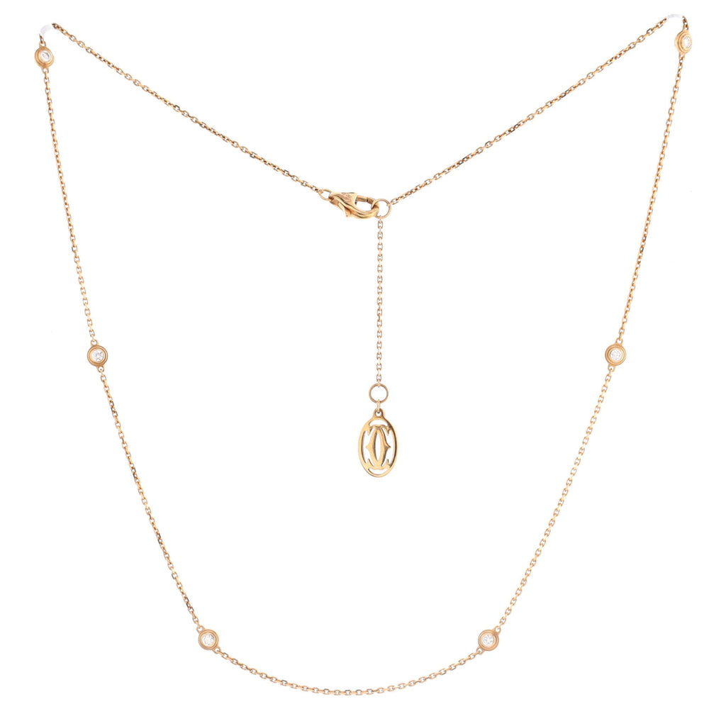 D'Amour 6 Diamonds Station Necklace 18K Rose Gold and Diamonds