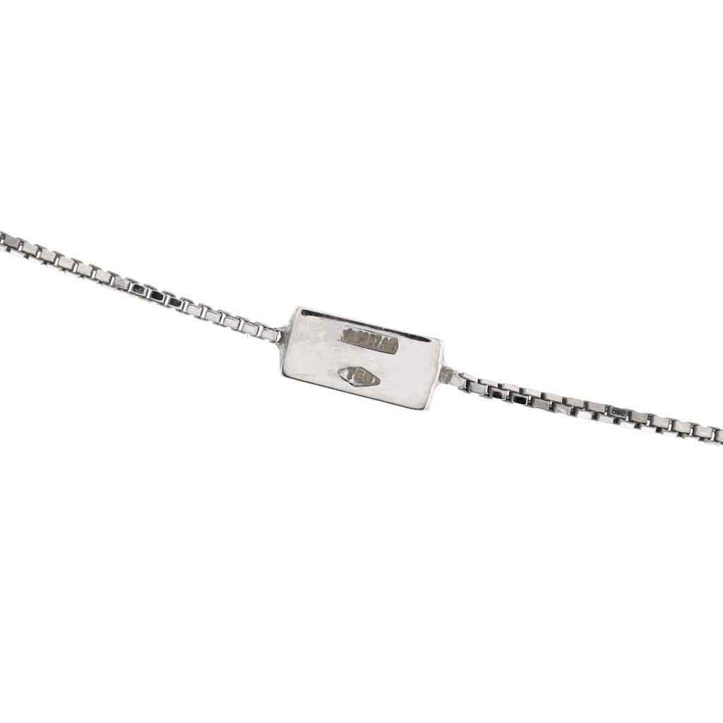 Circle Drop Pendant Necklace 18K White Gold with Diamond