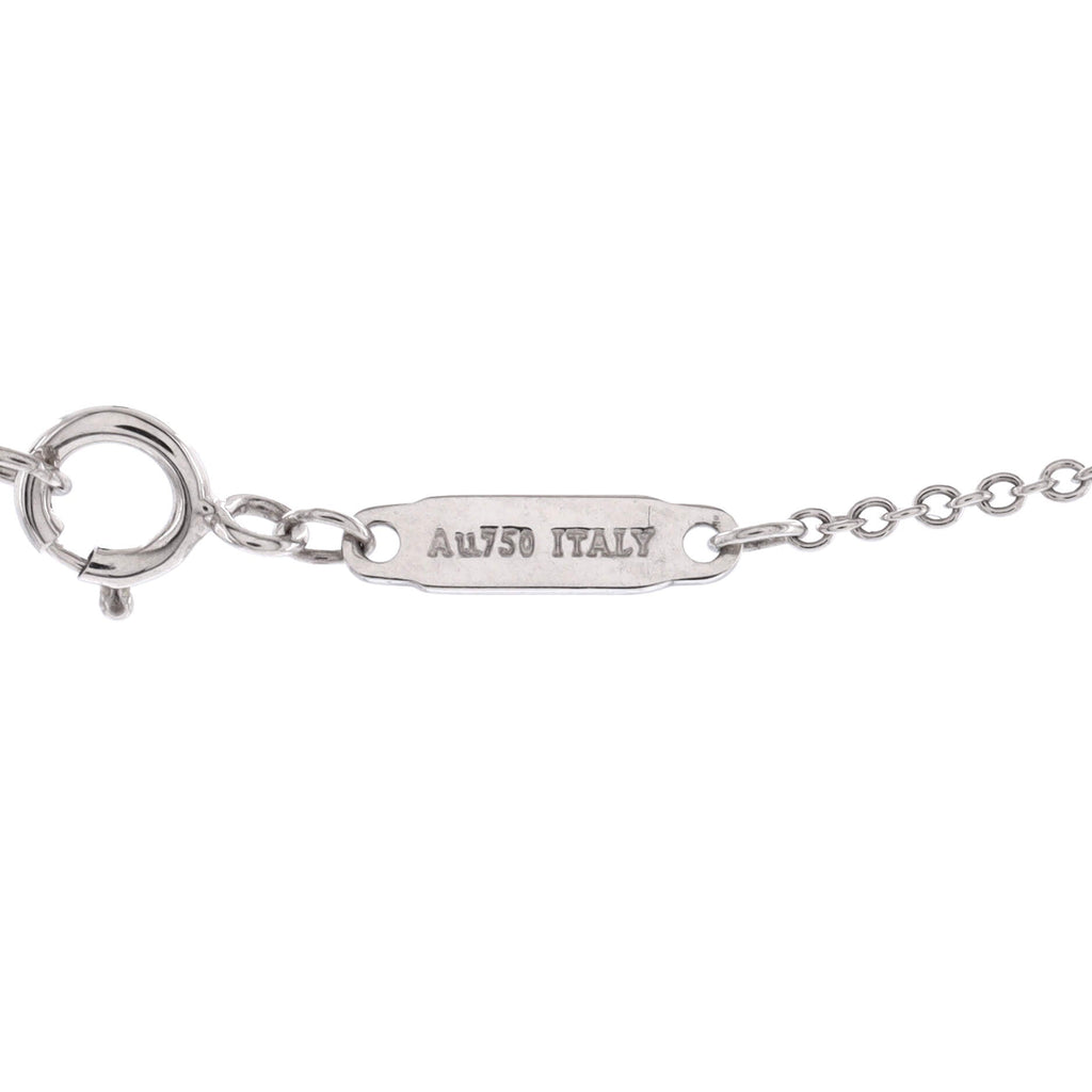 T Smile Pendant Necklace 18K White Gold with Blue Topaz Mini