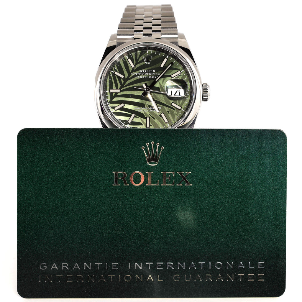 Oyster Perpetual Datejust Palm Motif Automatic Watch Stainless Steel and White Gold 36