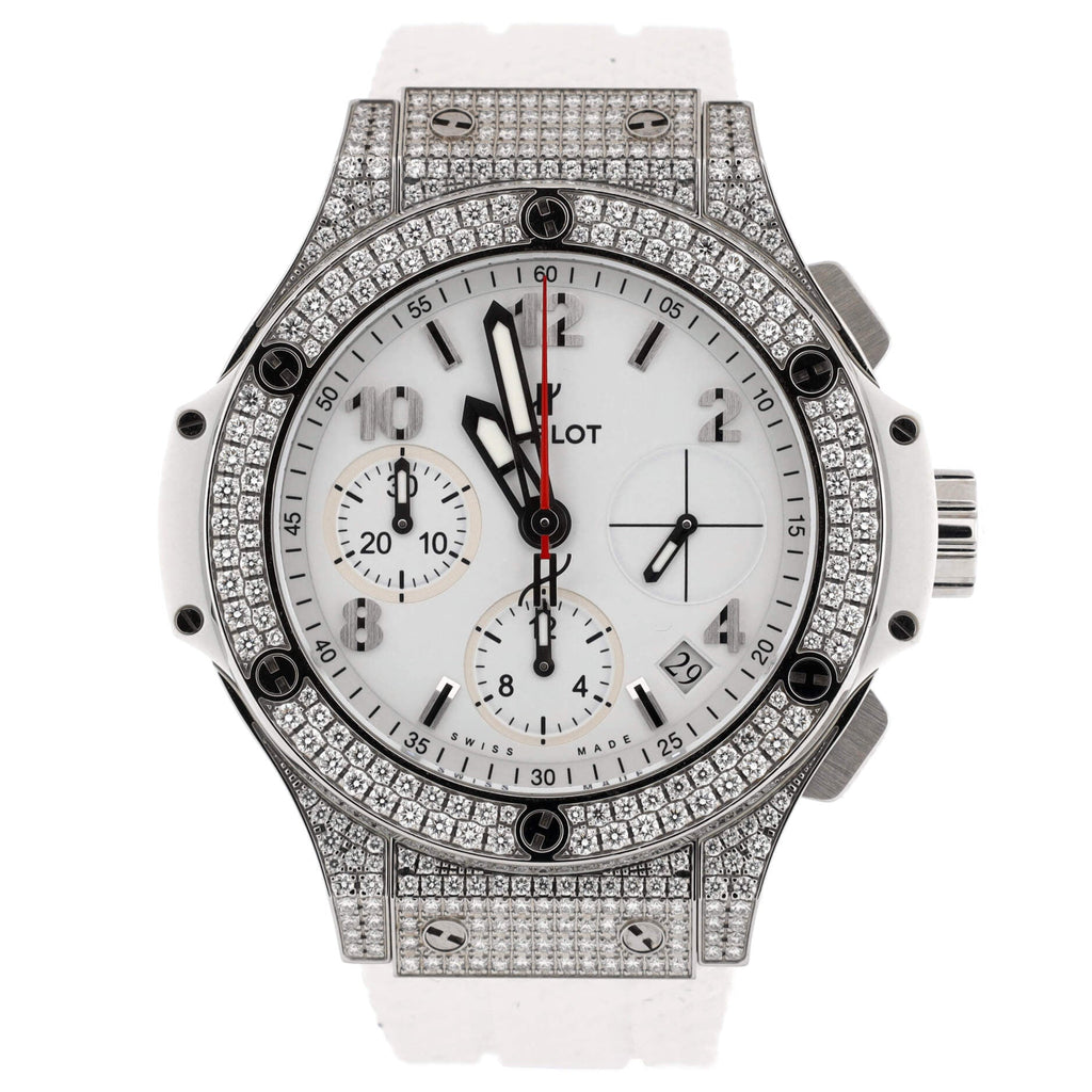Big Bang Chronograph Automatic Watch Stainless Steel and Rubber with Diamond Bezel and Lugs 41
