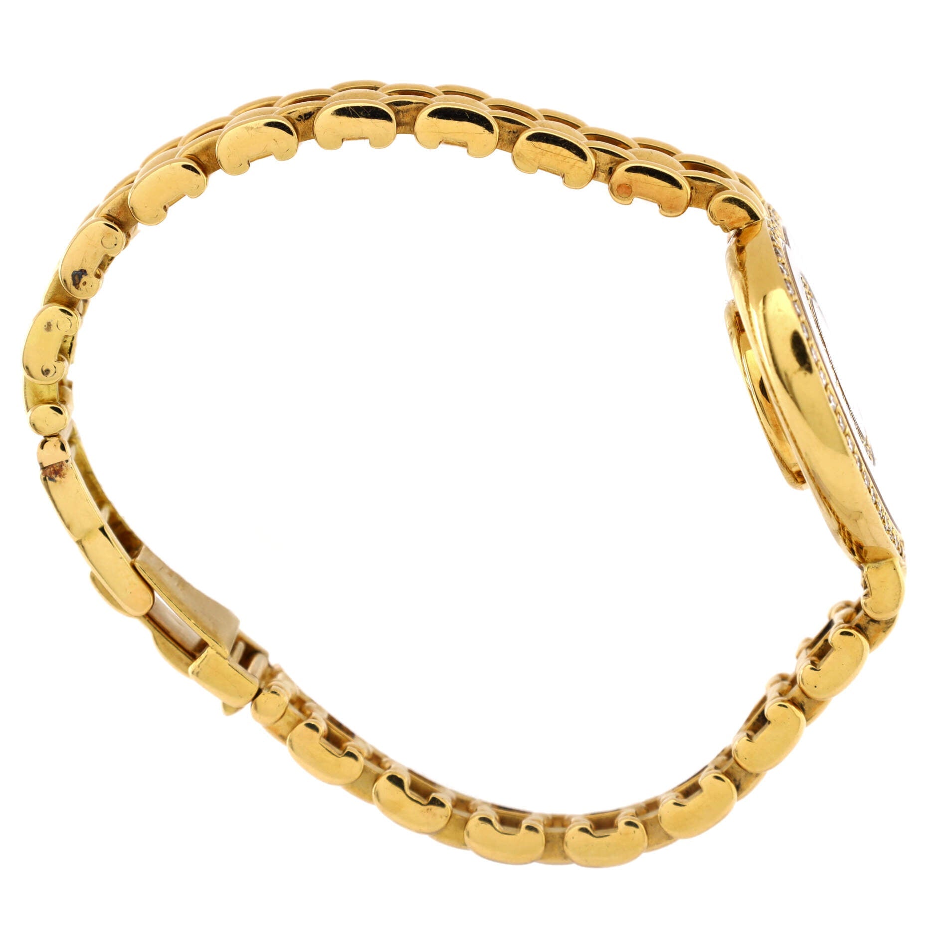 Happy Diamonds Heart Quartz Watch Yellow Gold with Diamond Bezel and 7 Floating Diamonds 25