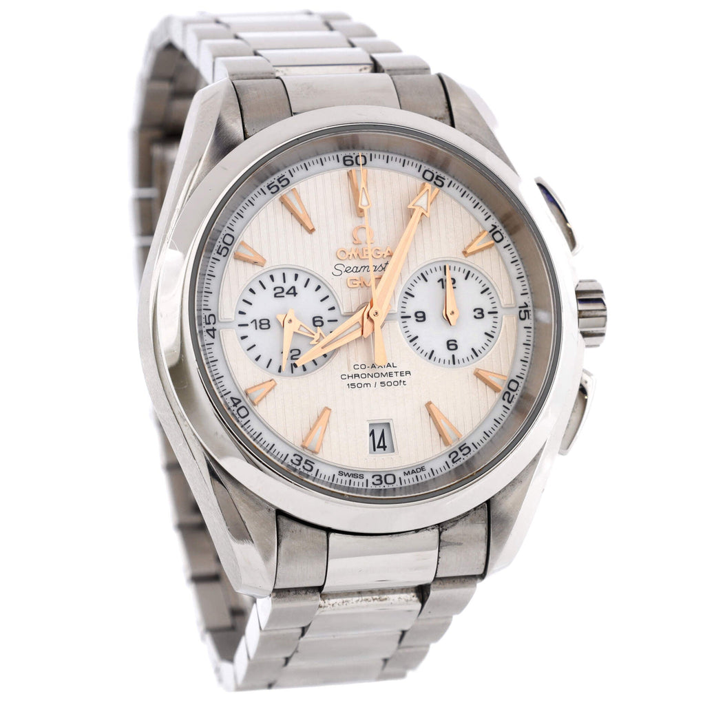 Seamaster Aqua Terra 150M Co-Axial Chronometer GMT Chronograph Automatic Watch Stainless Steel 43