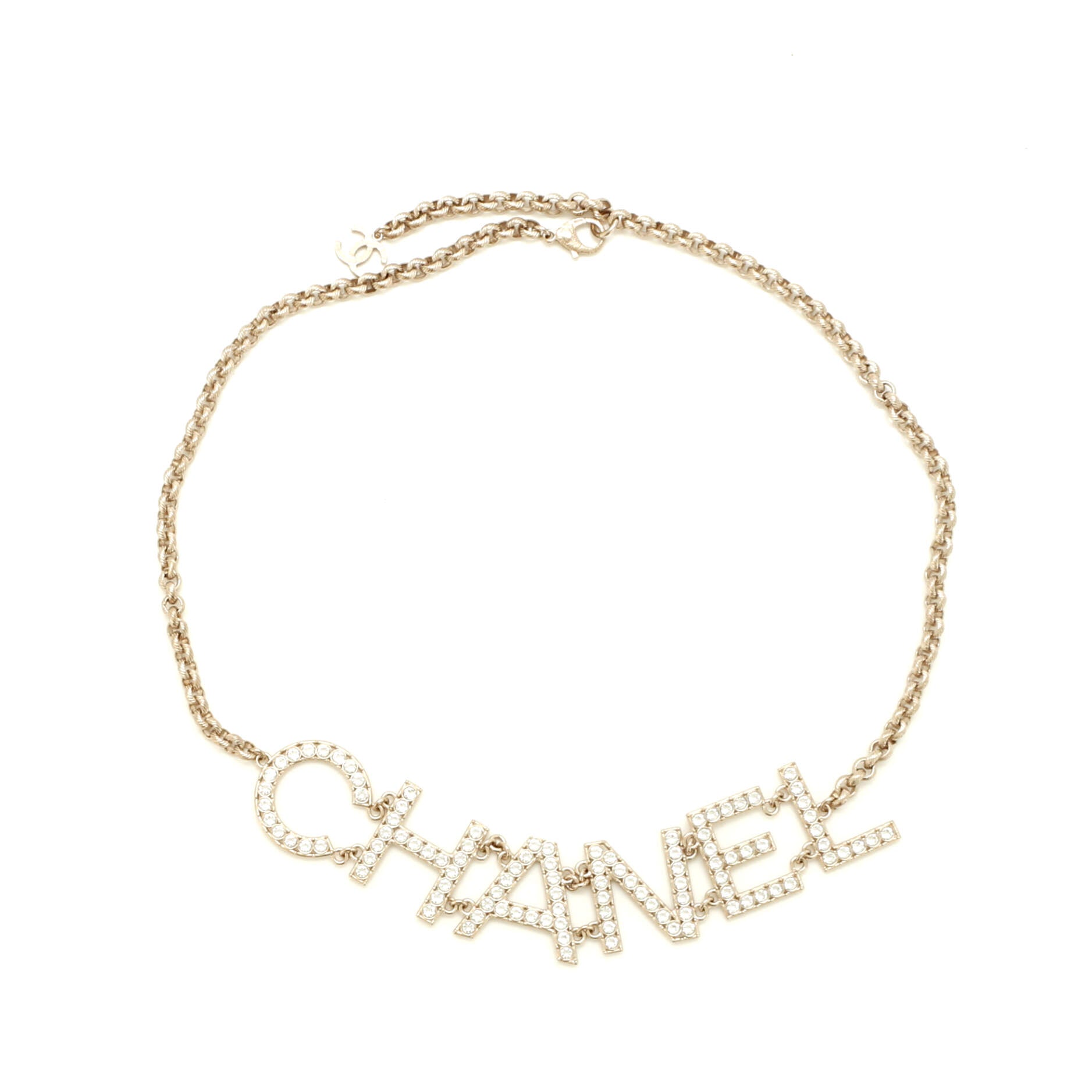 Logo Chain Belt Metal  with Crystals 80
