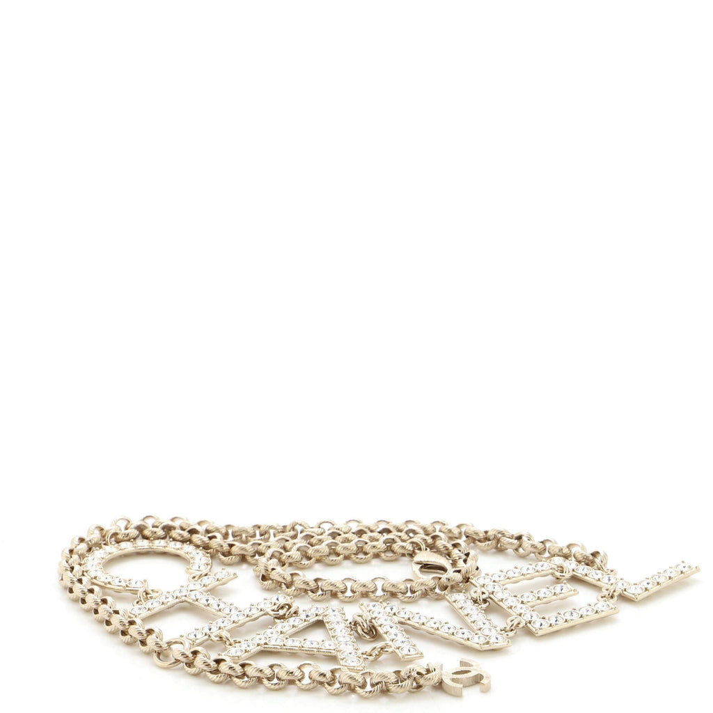 Logo Chain Belt Metal  with Crystals 80