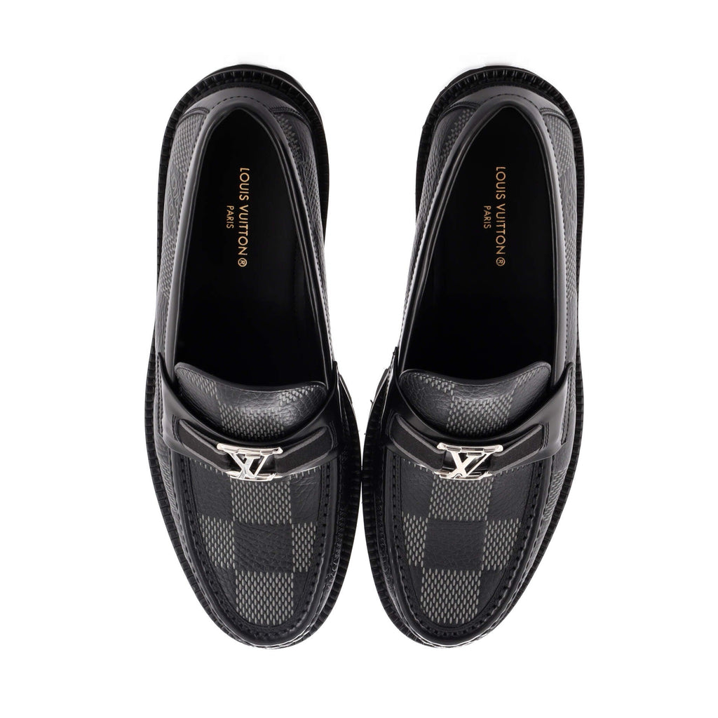 Men's Major Loafers Giant Damier Graphite with Leather