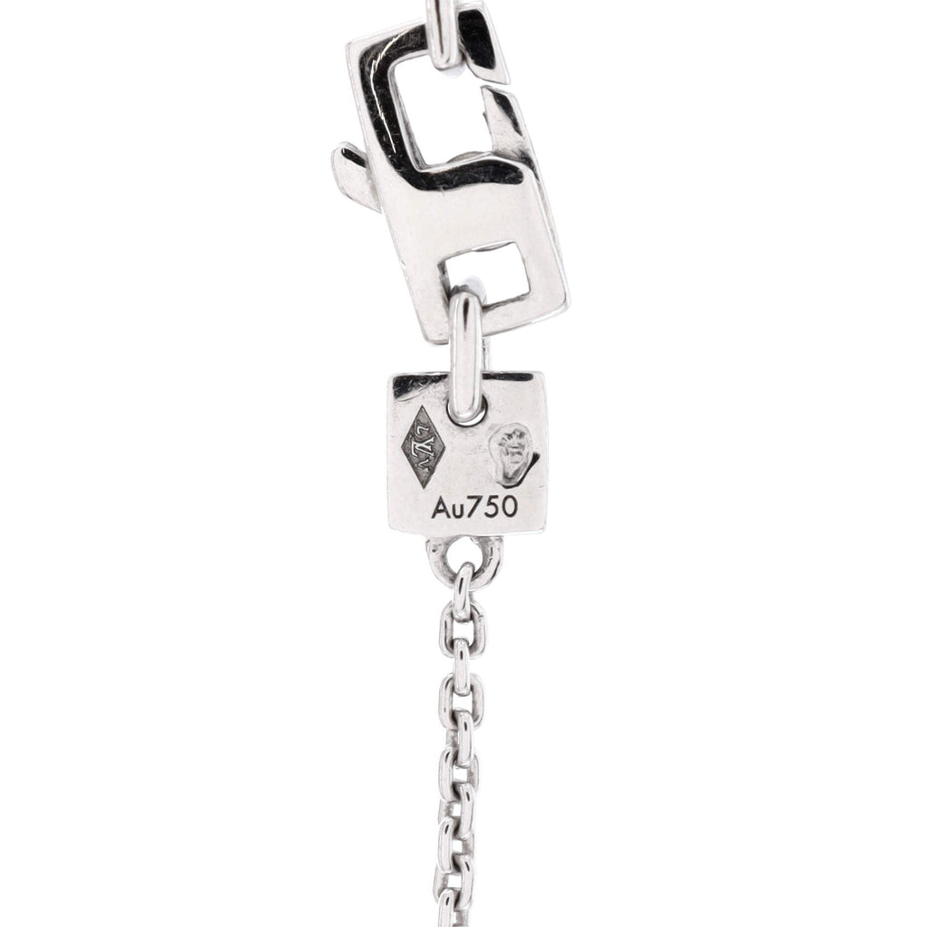 Lockit Pendant Necklace 18K White Gold and Pave Diamonds