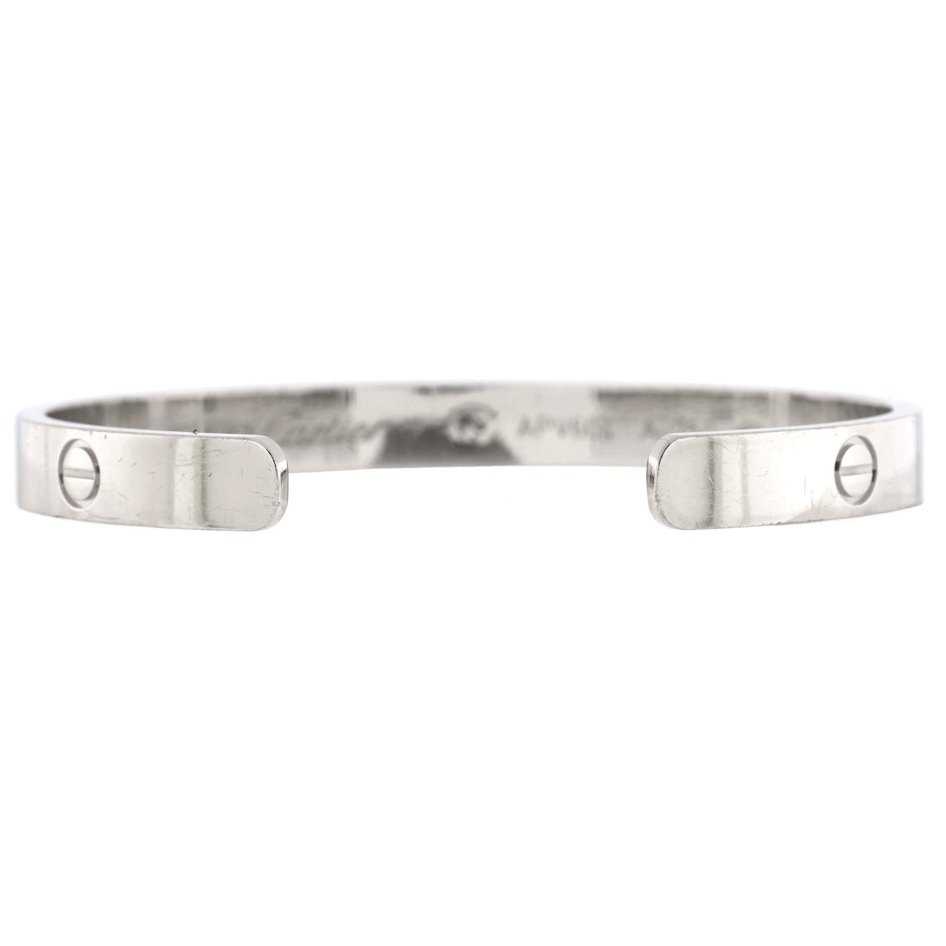 Love 1 Diamond Cuff Bracelet 18K White Gold with Diamond