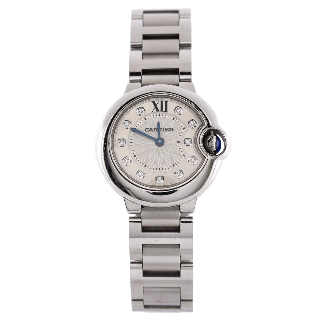 Ballon Bleu de Cartier Quartz Watch Stainless Steel with Diamond Markers 28