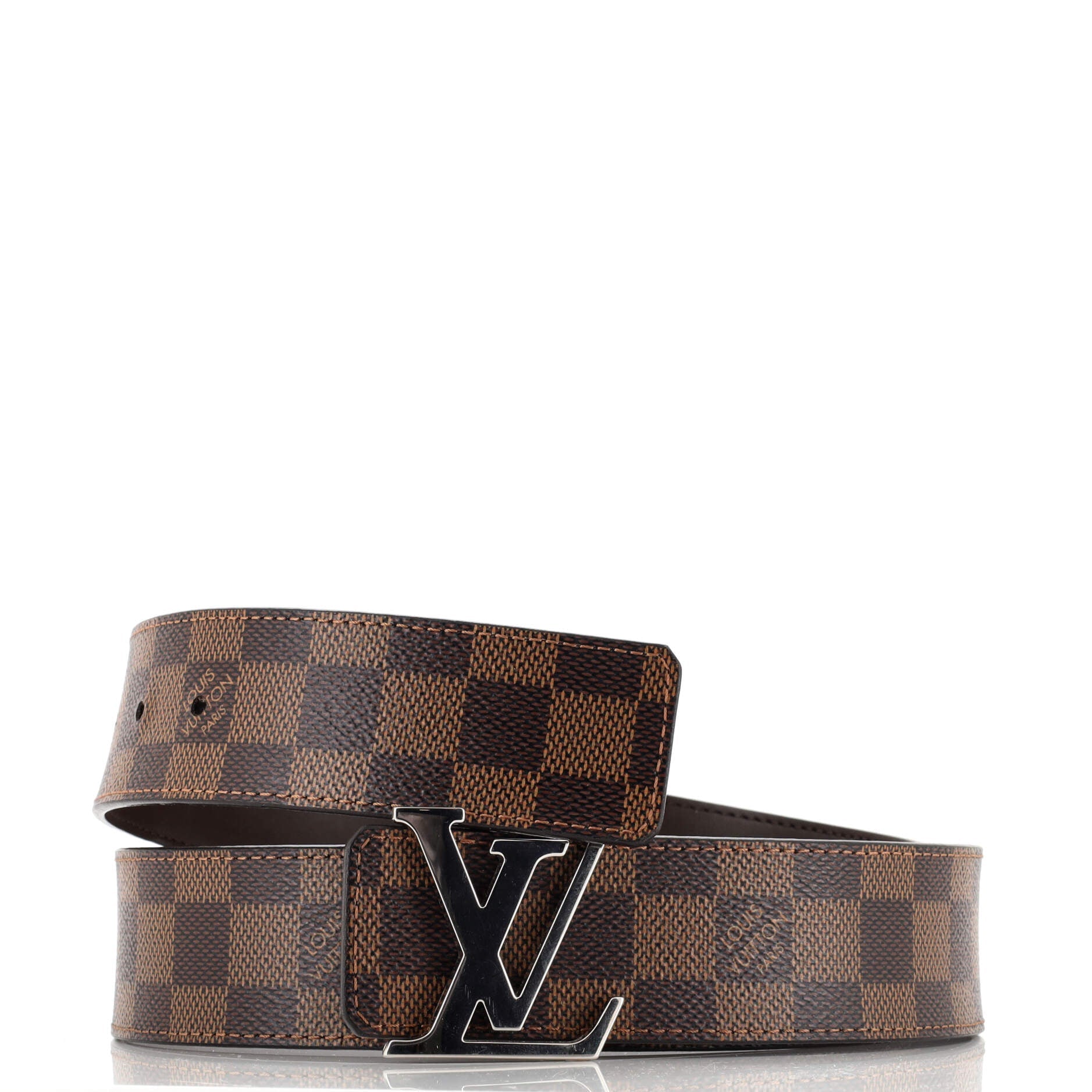 LV Initiales Reversible Belt Damier and Leather Wide 100