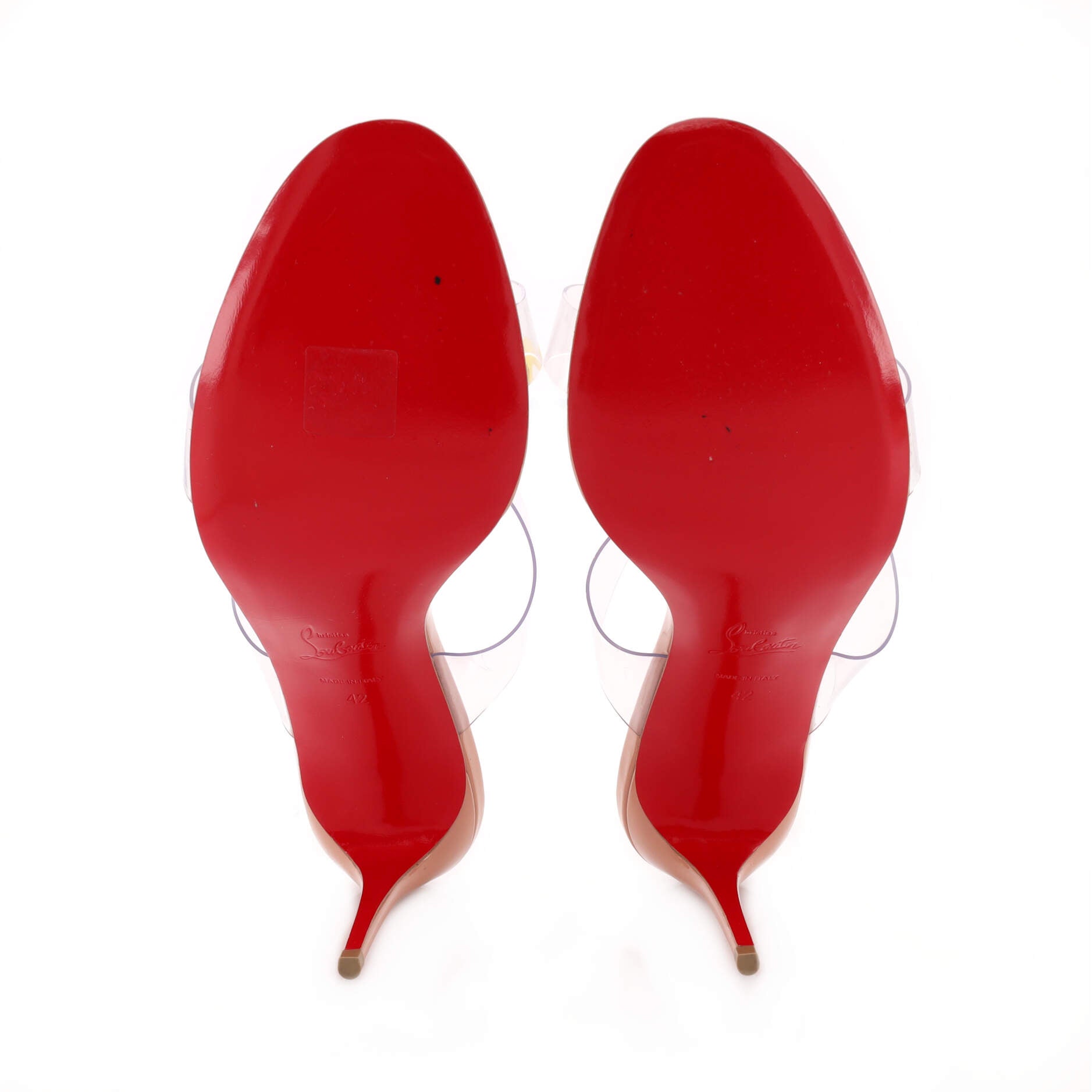 Just Nothing Mule Heeled Sandals PVC and Patent 85