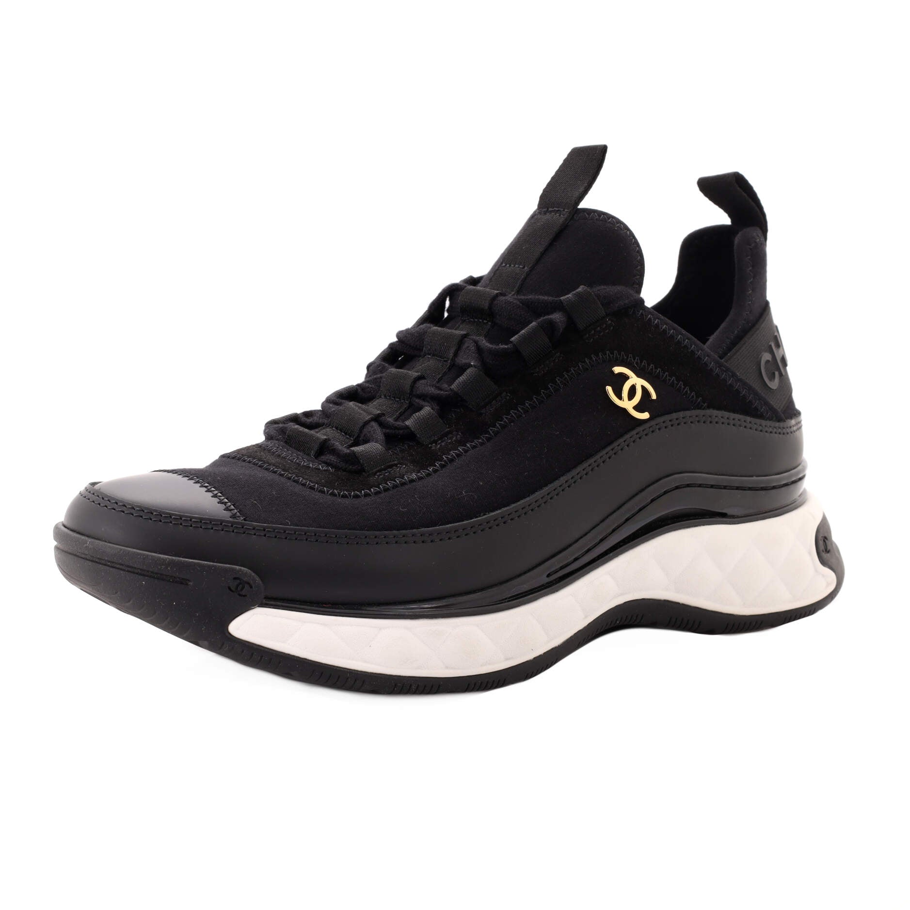 Women's CC Cap Toe Logo Sneakers Suede and Mixed Fibers