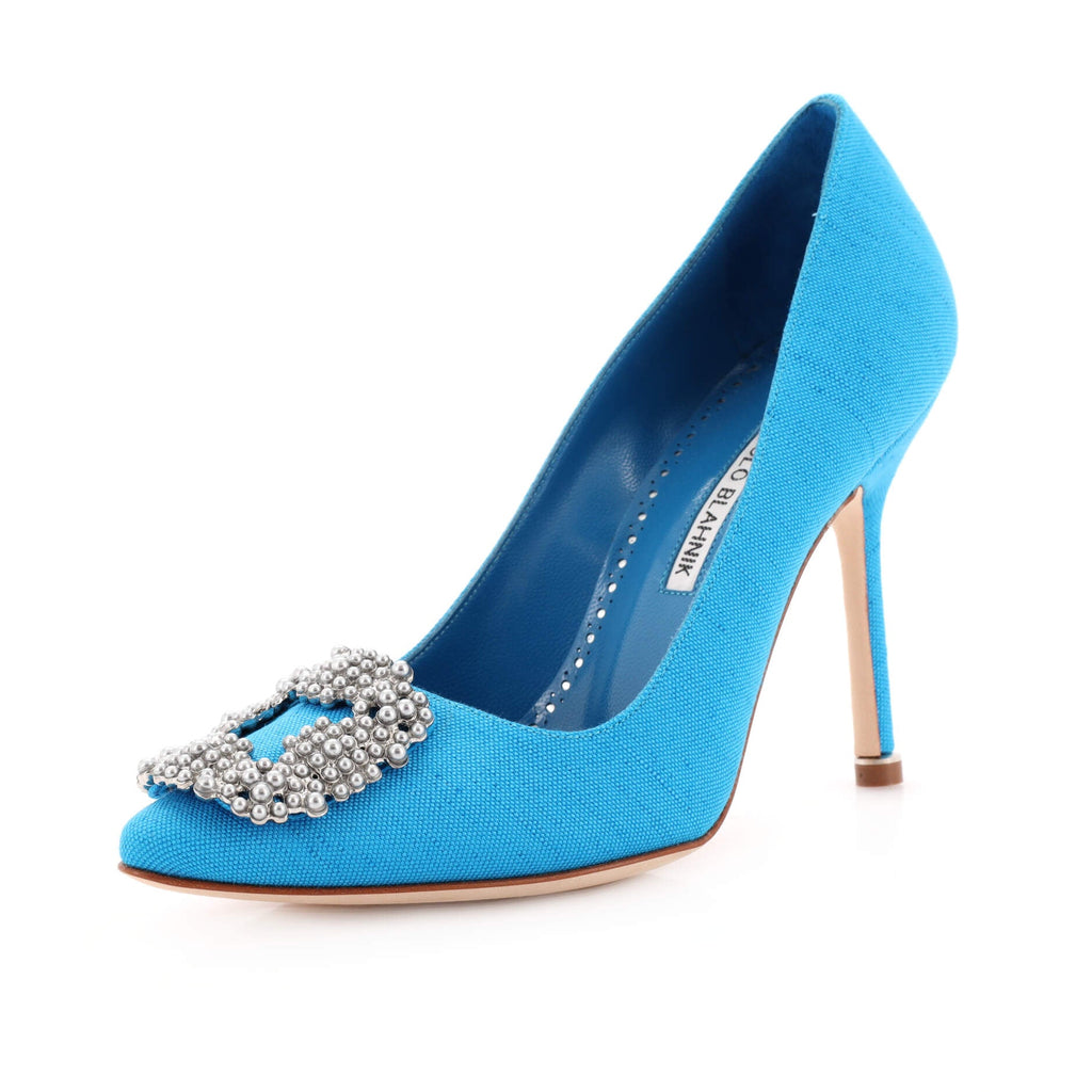 Women's Hangisi Pumps Linen with Faux Pearls 105