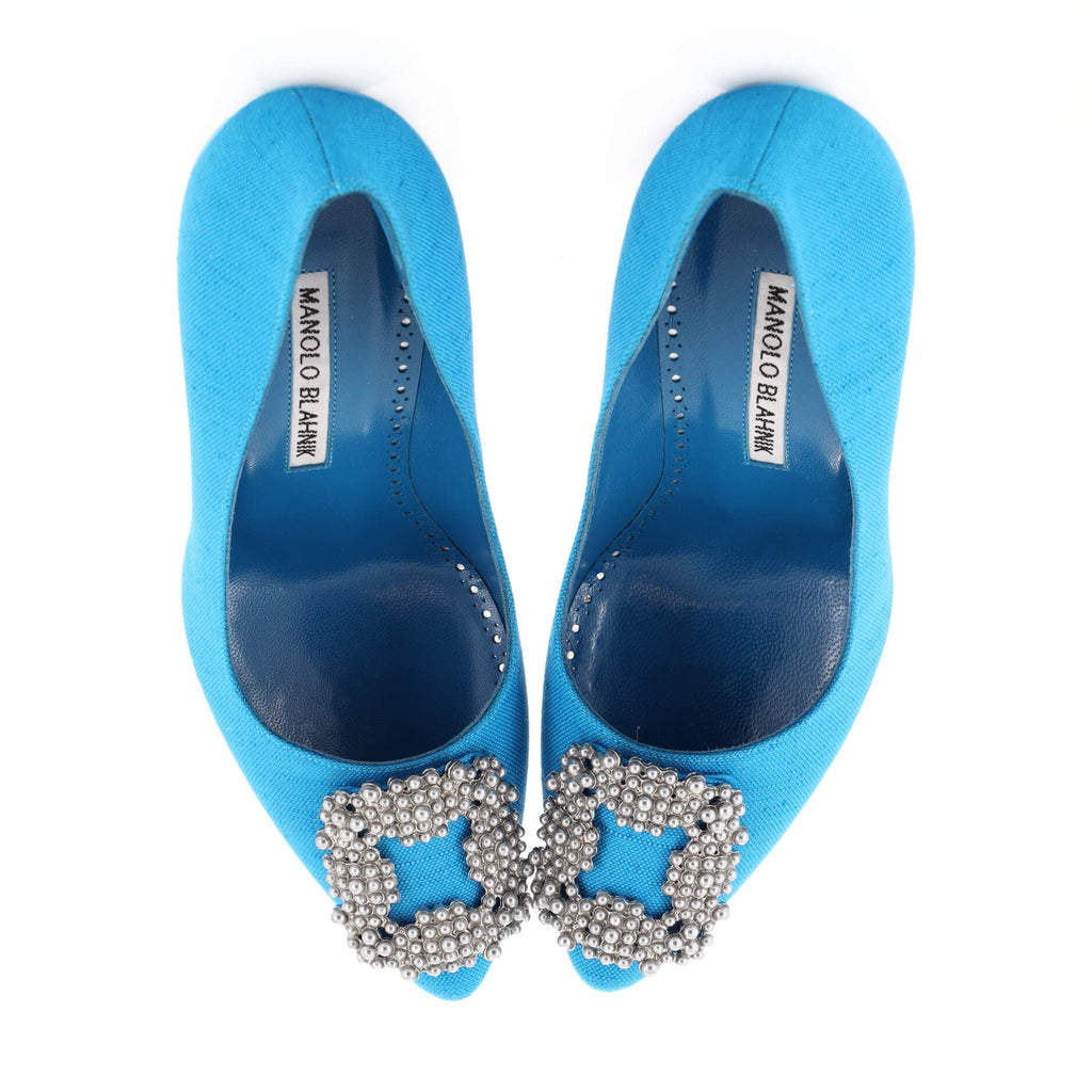 Women's Hangisi Pumps Linen with Faux Pearls 105