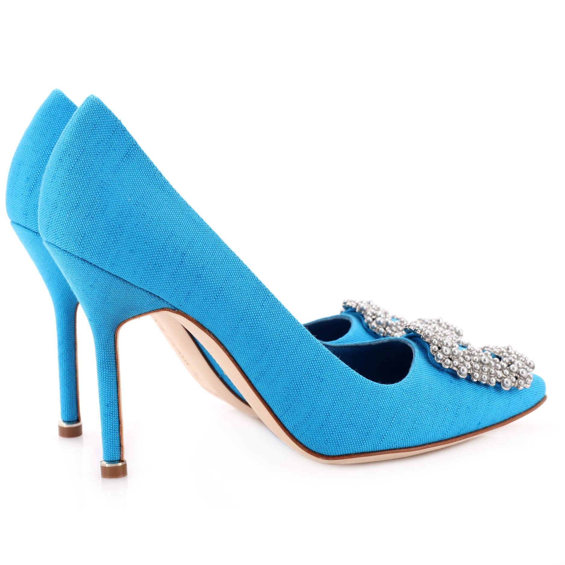 Women's Hangisi Pumps Linen with Faux Pearls 105