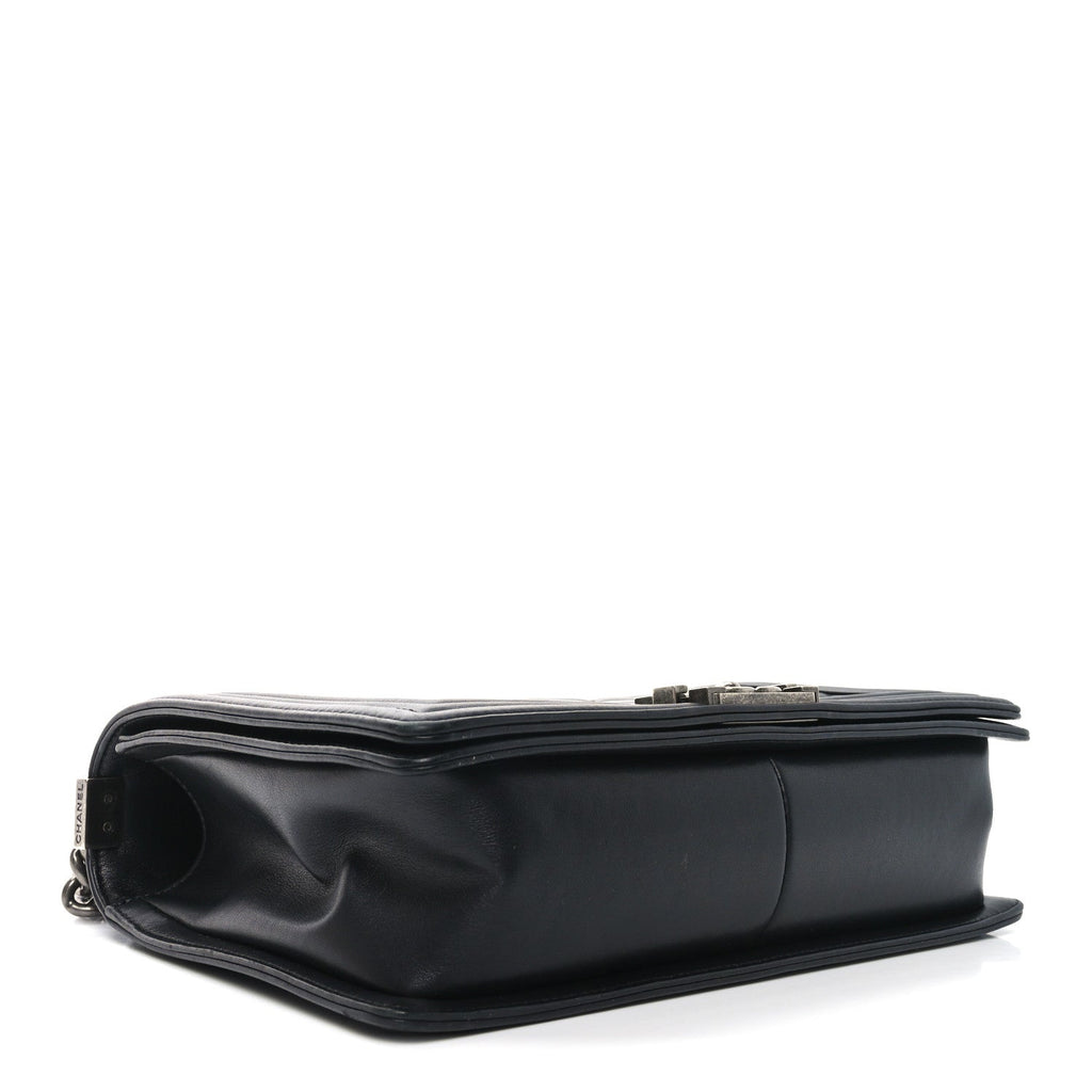 Lambskin Quilted New Medium Boy Flap Black