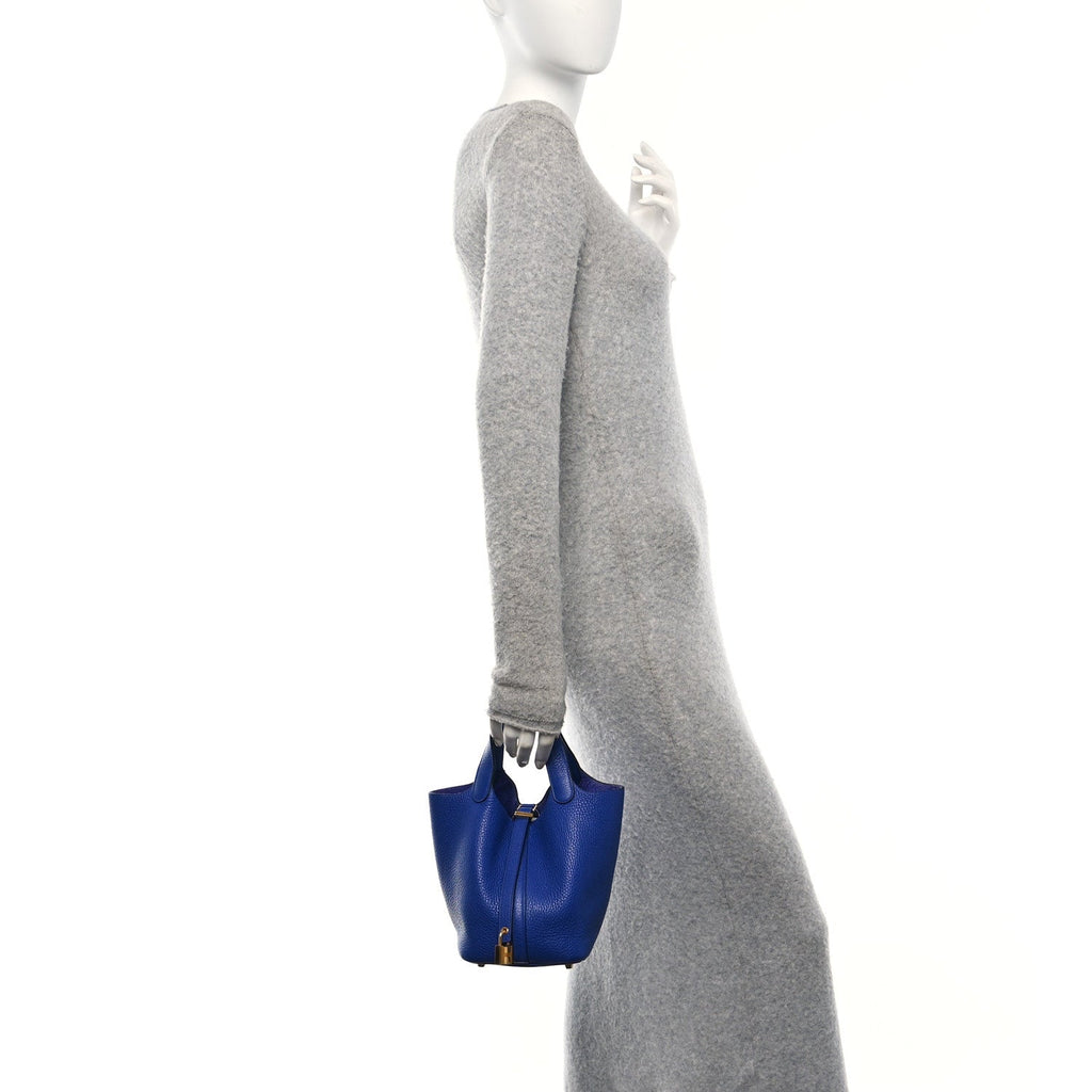 Taurillon Clemence Picotin Lock 18 PM Bleu Electrique