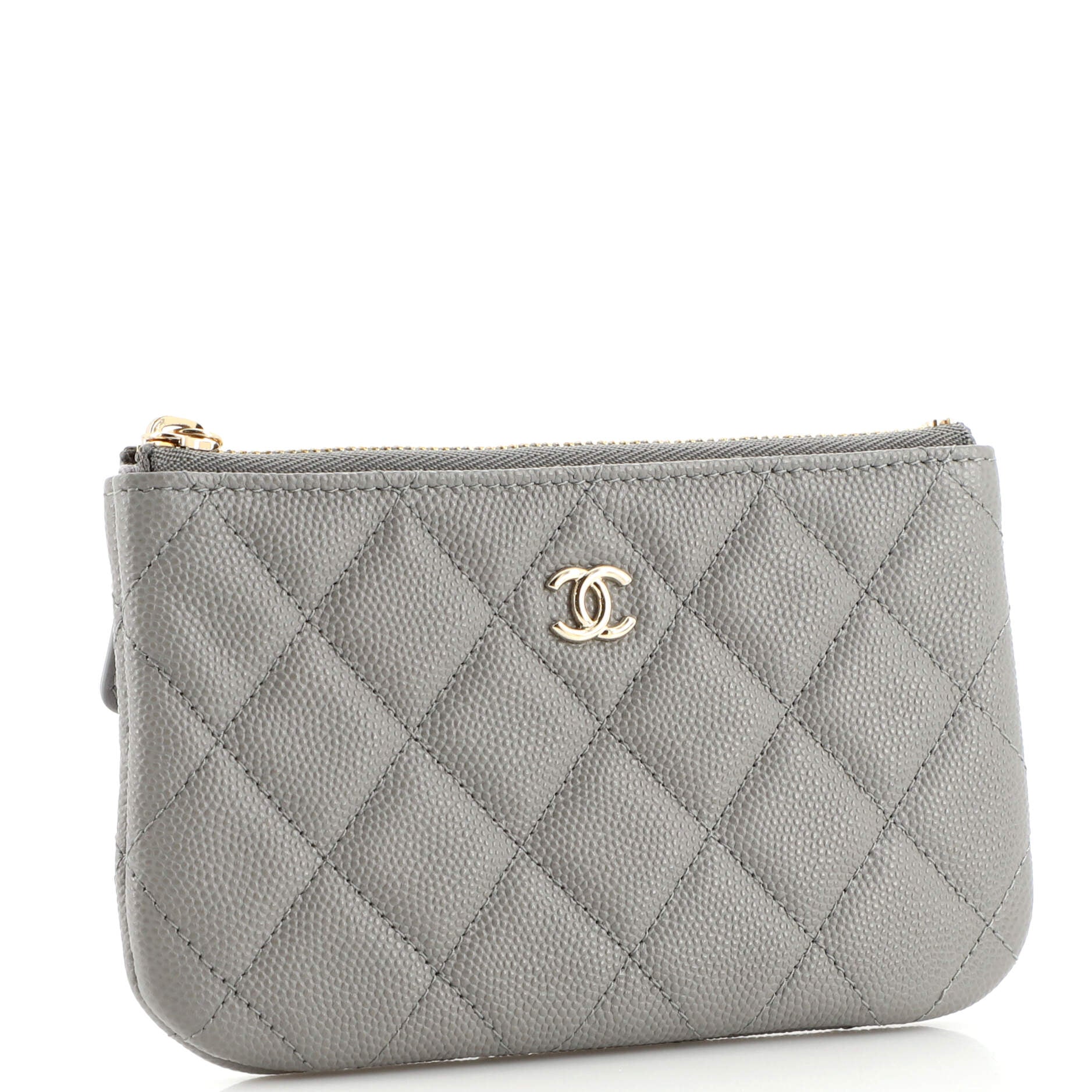 Classic O Case Pouch Quilted Caviar Mini