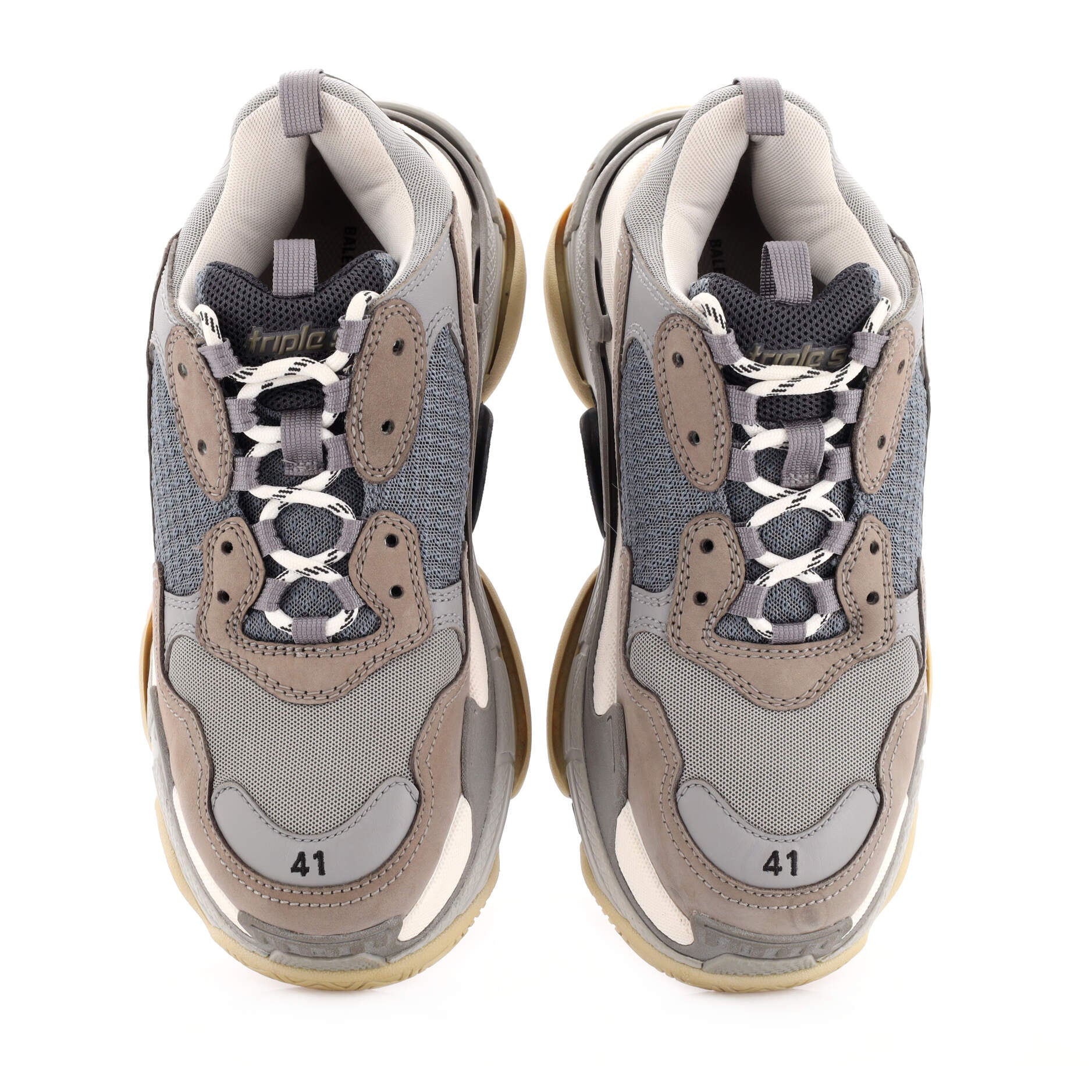 Men's Triple S Sneakers Fabric and Mesh with Faux Leather